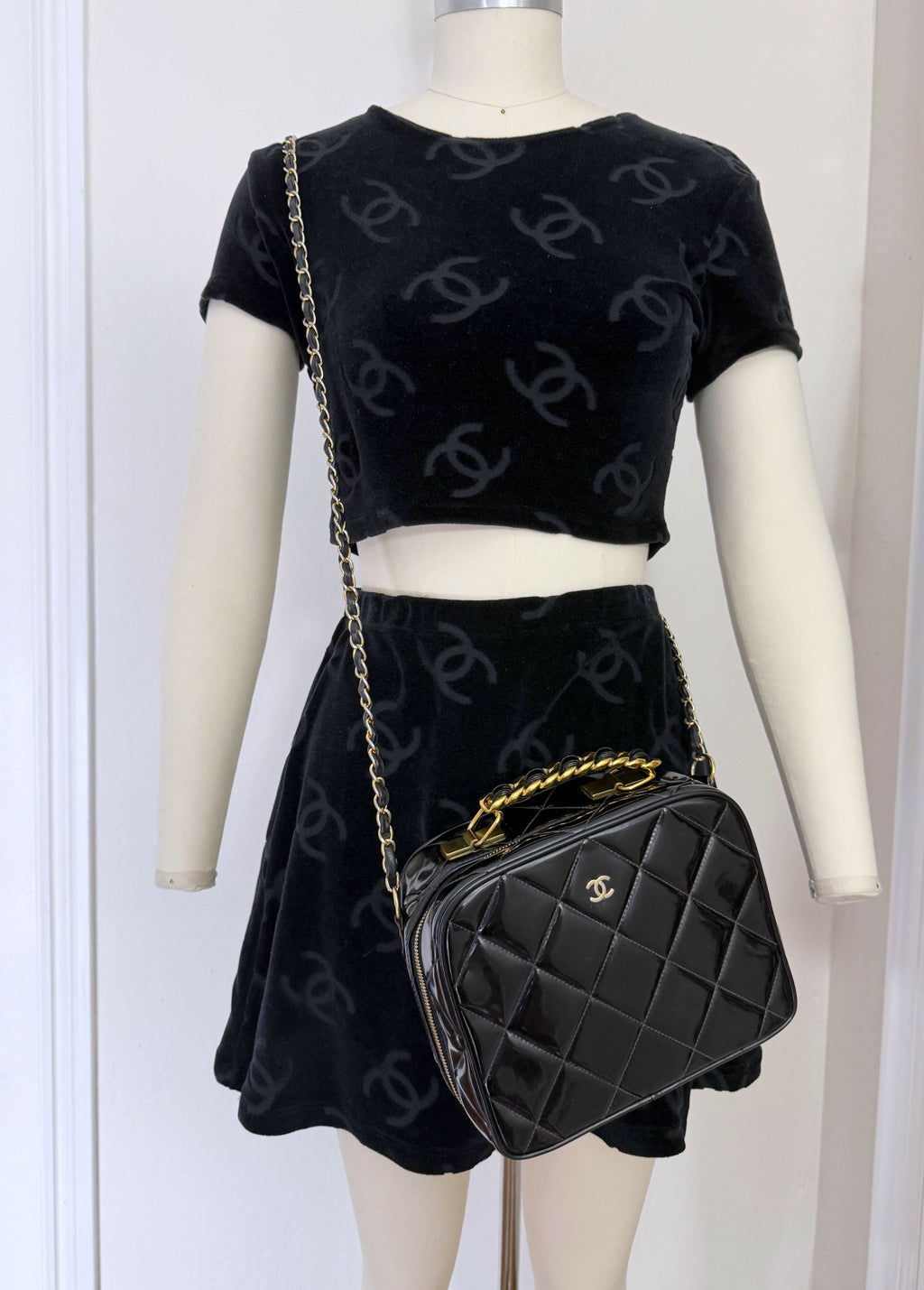 Chanel Vintage Ultra Rare 1995 Barbie Logo Vanity Bag