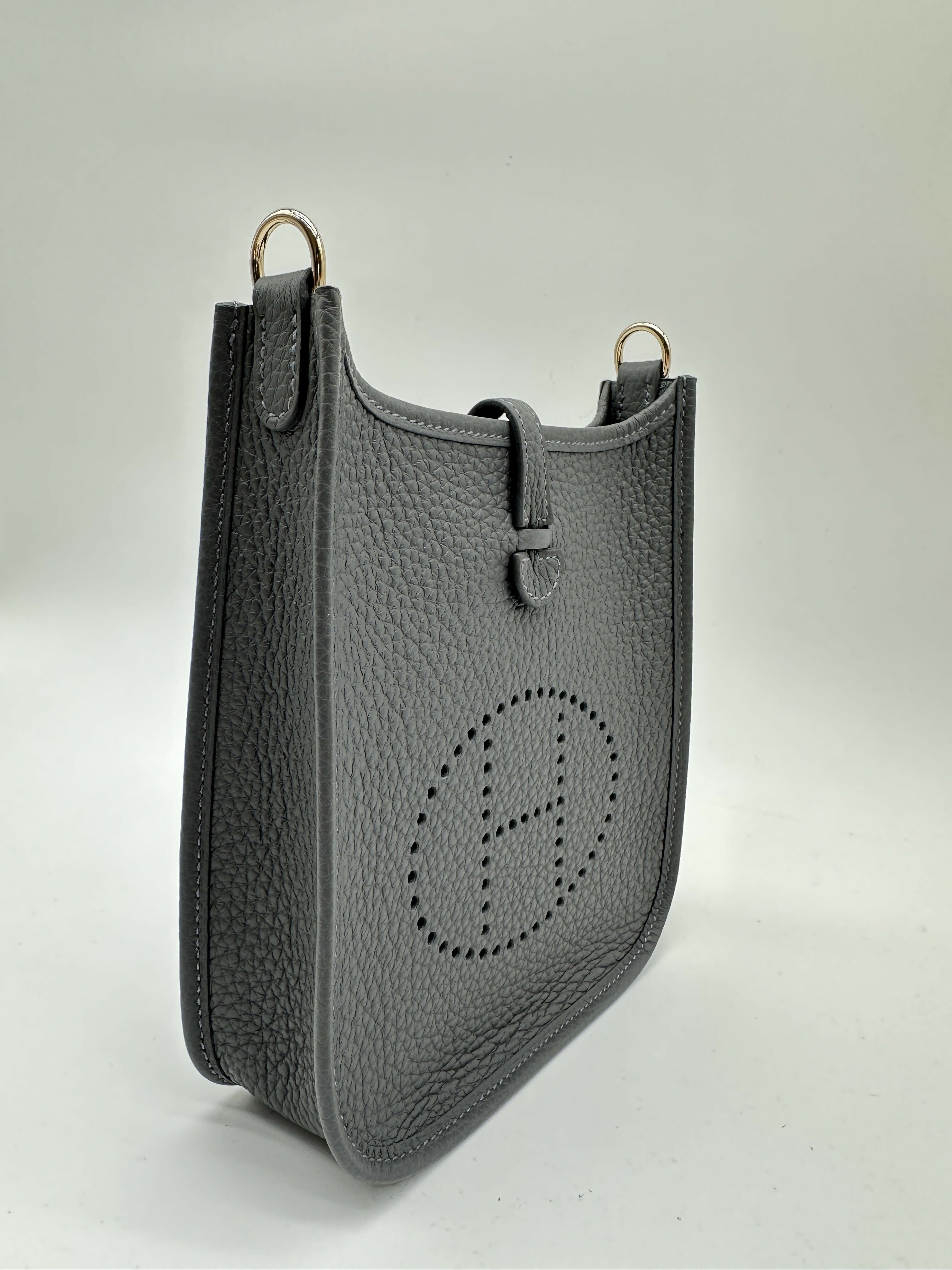 Hermès Mini Evelyne Ardoise GHW Stamp W