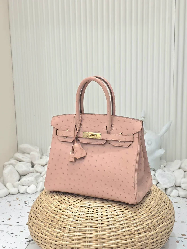 Hermes Birkin 30 Terre Cuite Ostrich Leather Gold Hardware
