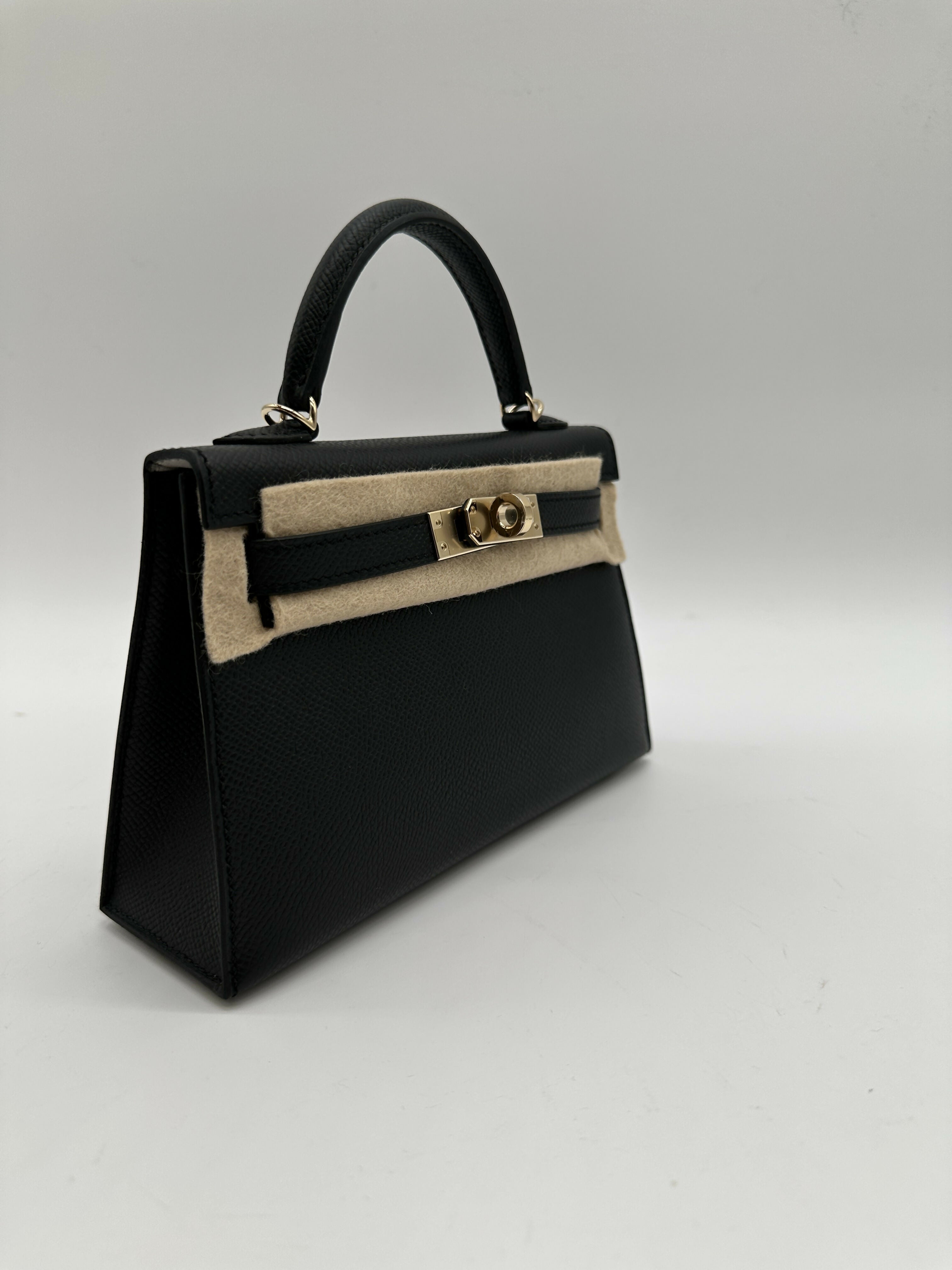 Hermès K20 HSS black verso gris perle champagne hardware K
