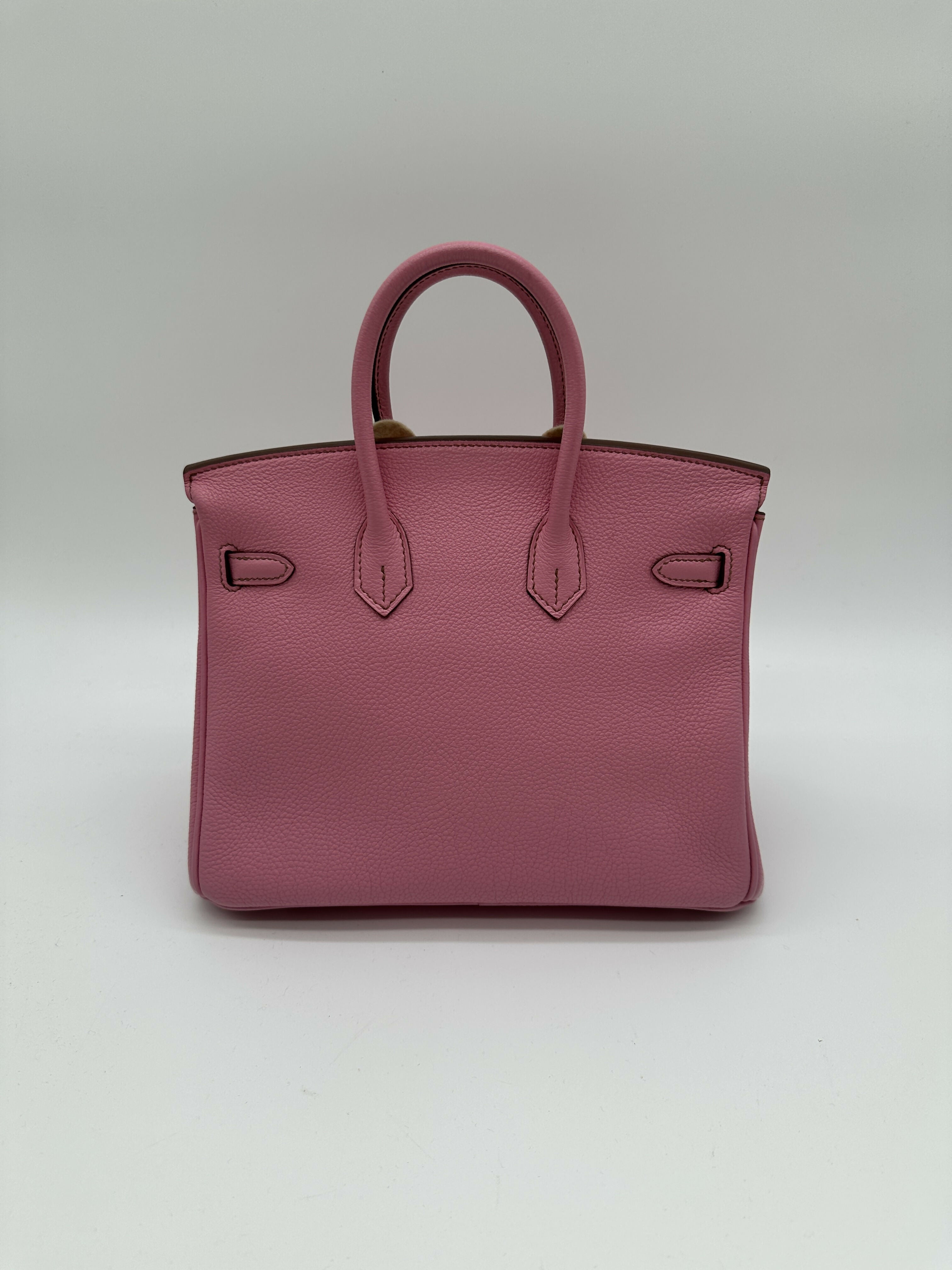 Hermes Preloved Like New Birkin 25 Bubblegum PHW Stamp [N]