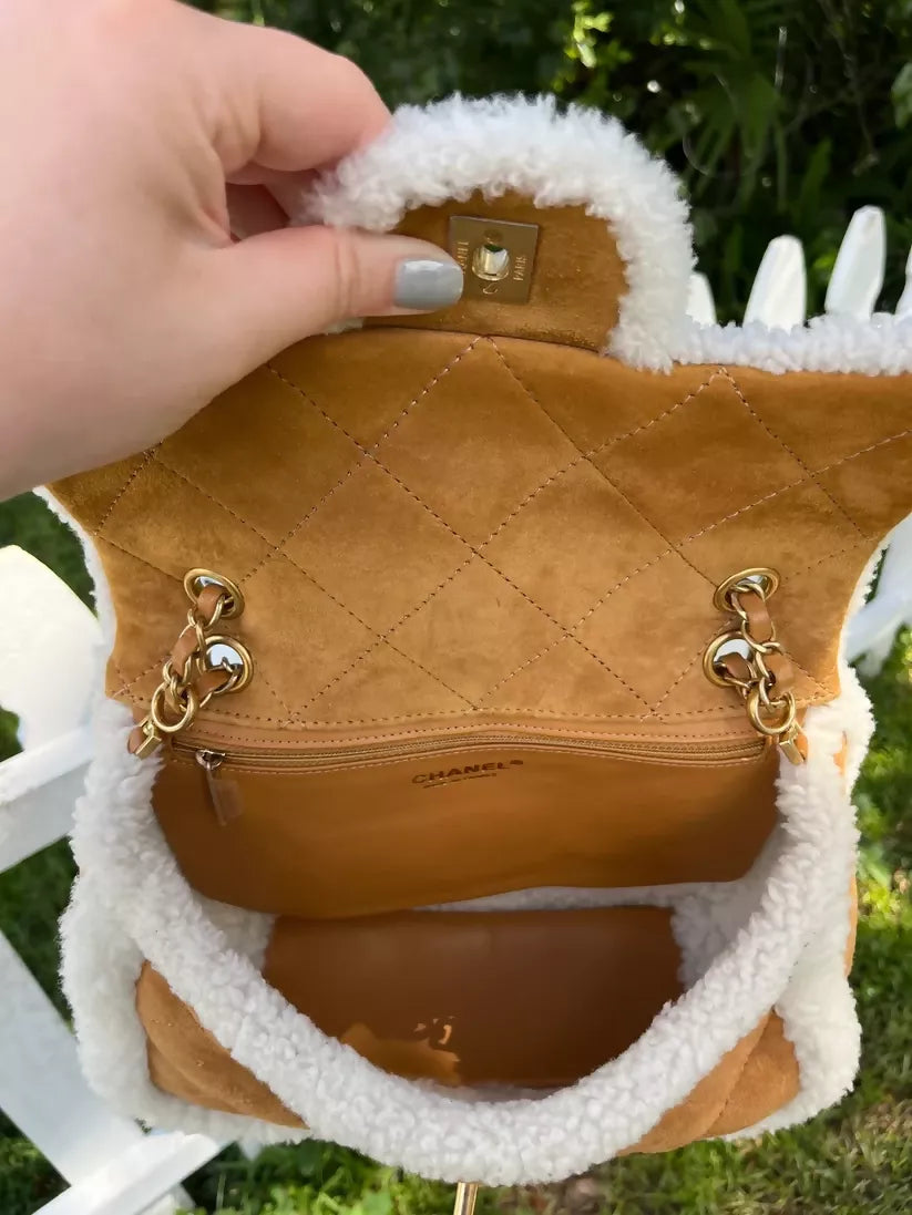 Chanel 2018 Medium Shearling Coco Neige Flap Bag