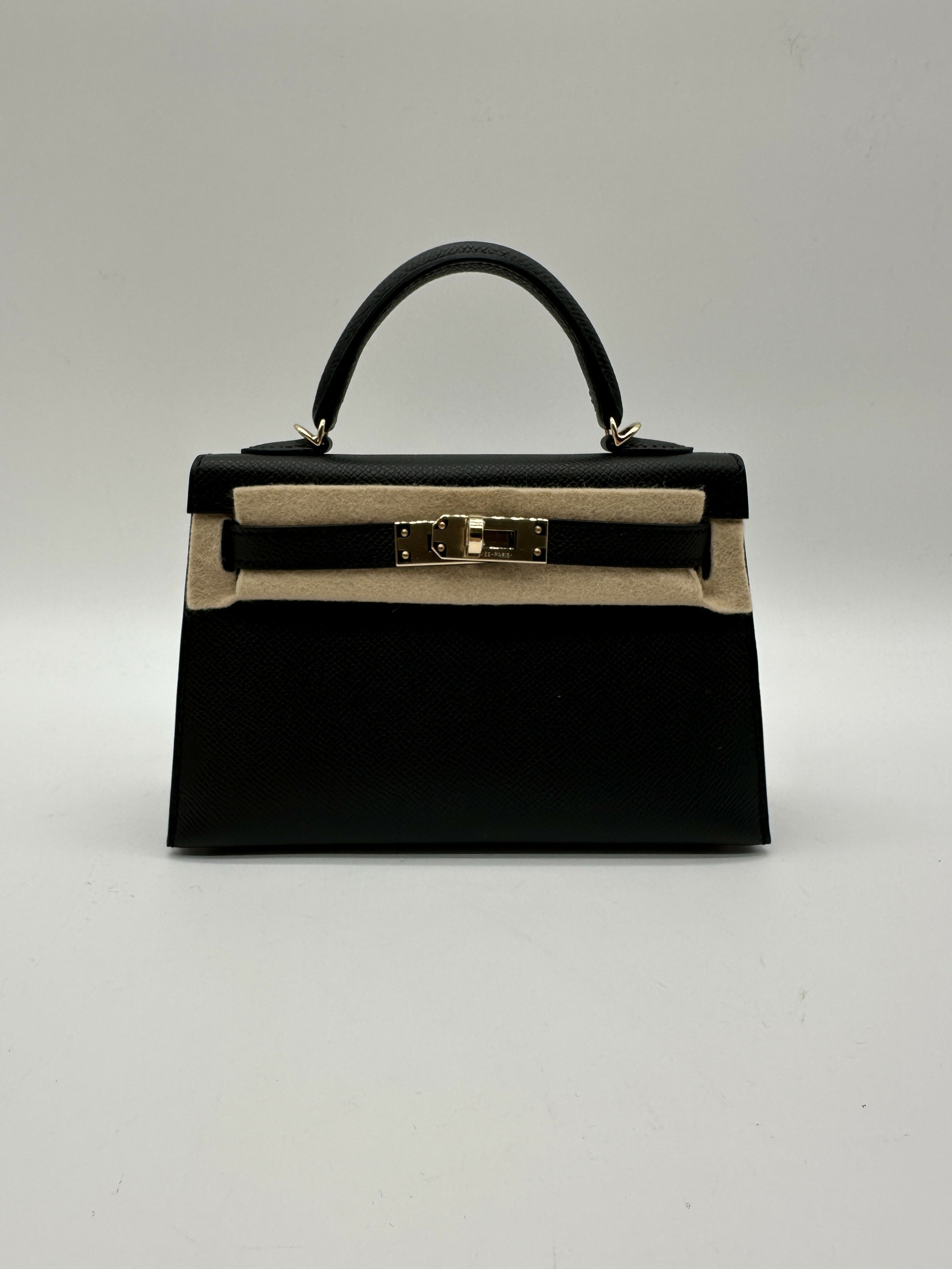 Hermès K20 HSS black verso gris perle champagne hardware K