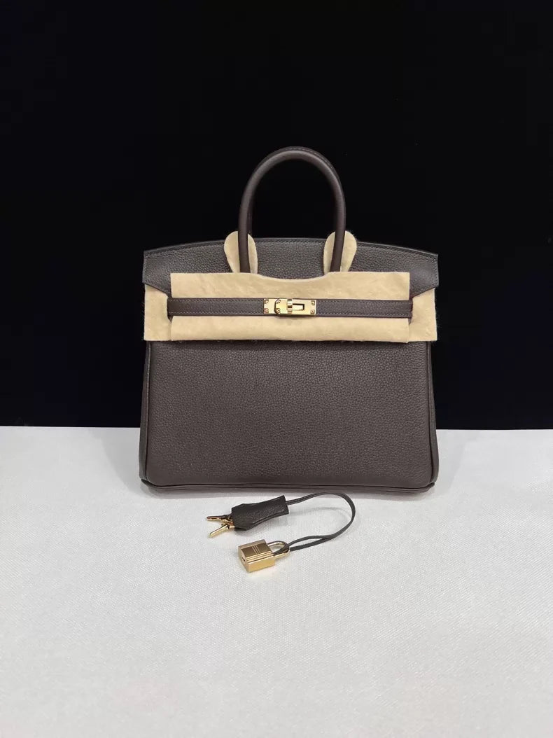 Hermes Birkin 25 maroon togo leather light gold hardware