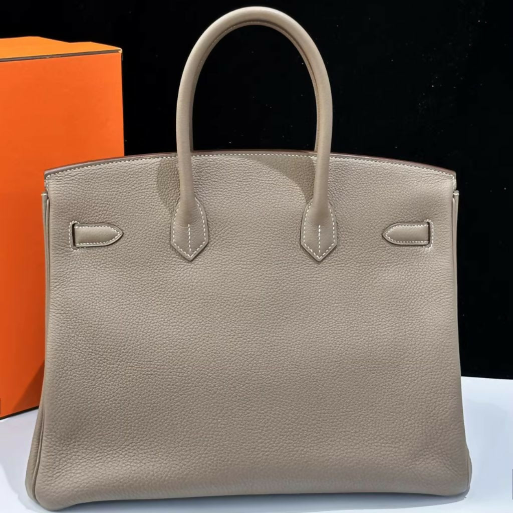 Hermes Birkin 35 Etoupe Togo leather gold hardware