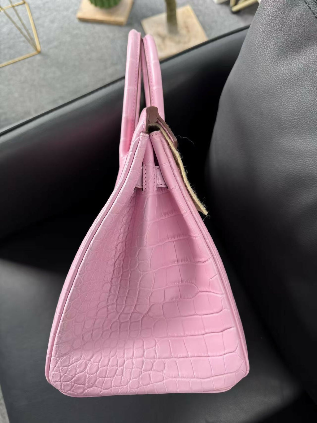 Hermès Birkin 30 Bubblegum Matte Porosus Crocodile with palladium hardware