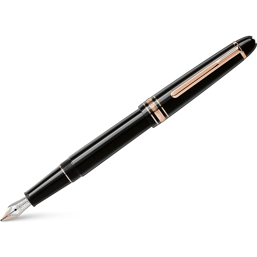 Montblanc Meisterstuck Fountain Pen - Black - Red Gold Trim - Classique-Pen Boutique Ltd