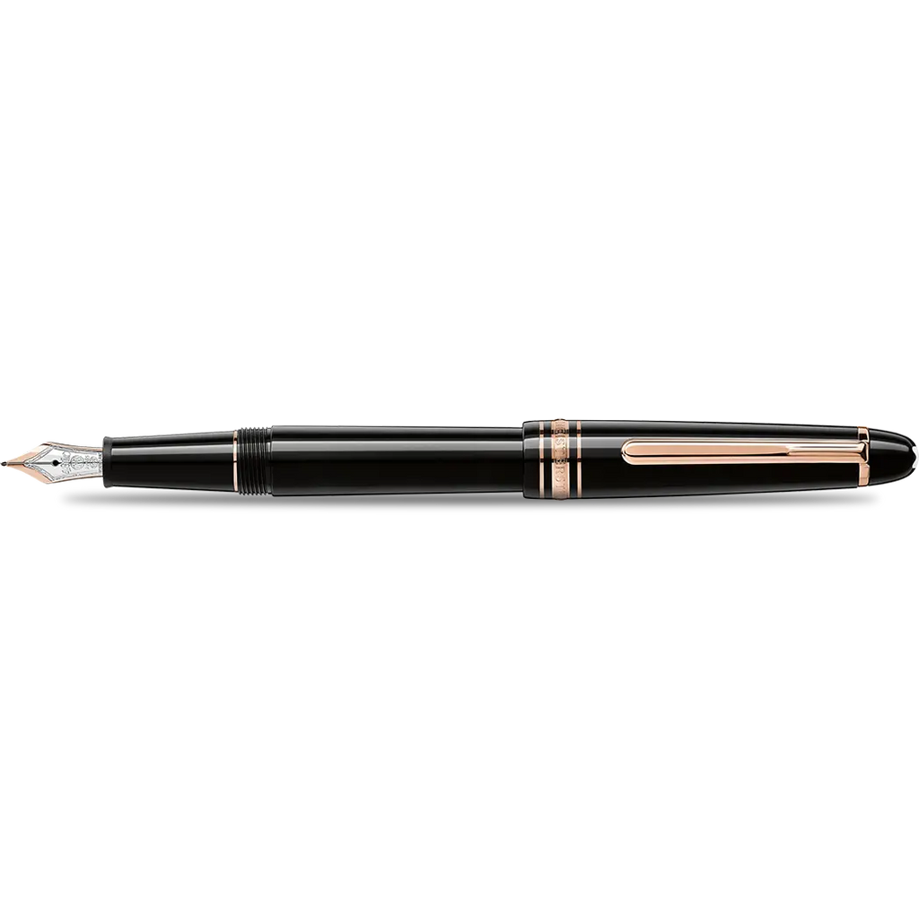 Montblanc Meisterstuck Fountain Pen - Black - Red Gold Trim - Classique-Pen Boutique Ltd