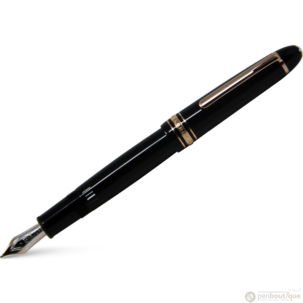 Montblanc Meisterstuck Fountain Pen - Black - Red Gold Trim - LeGrand Size ( 146)-Pen Boutique Ltd