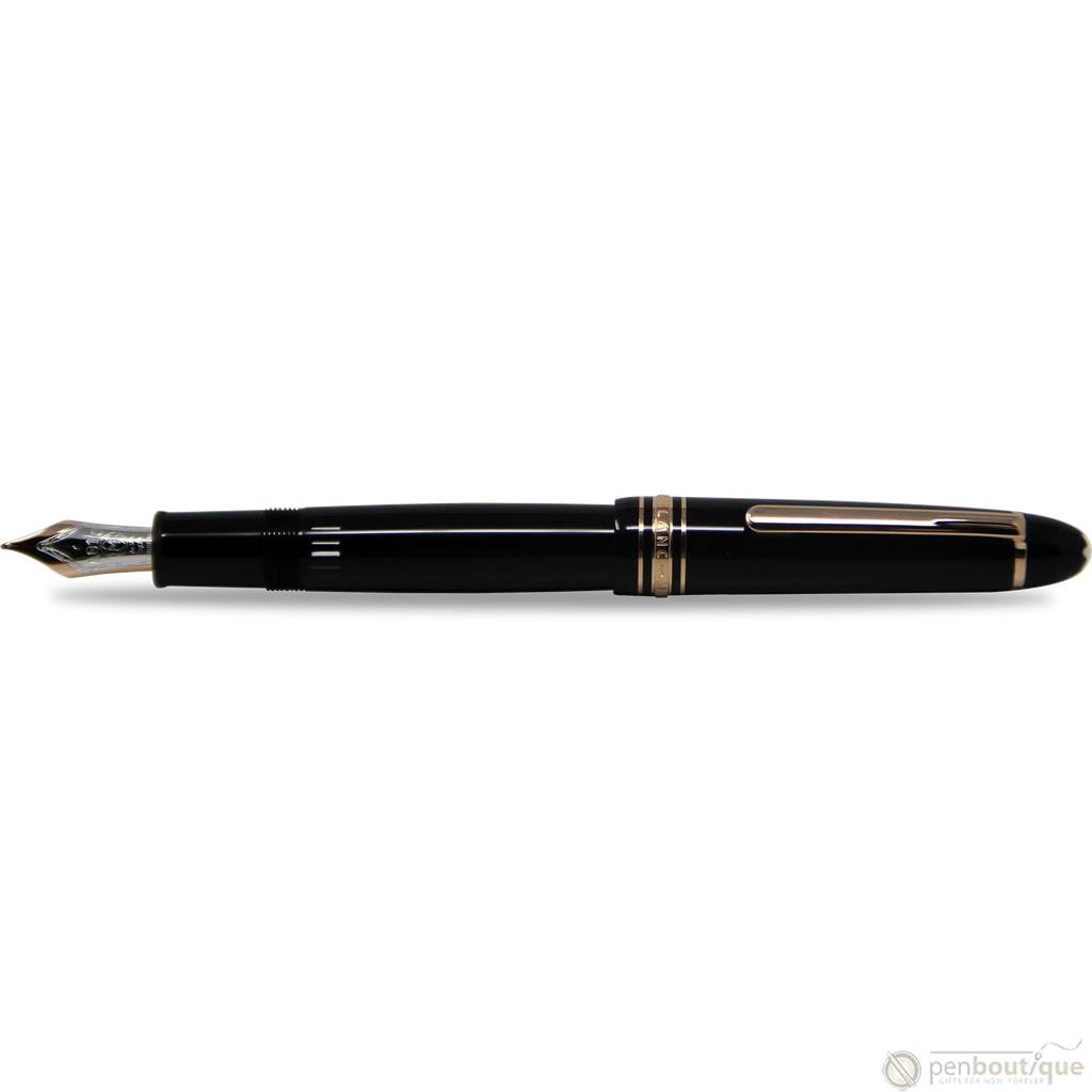 Montblanc Meisterstuck Fountain Pen - Black - Red Gold Trim - LeGrand Size ( 146)-Pen Boutique Ltd