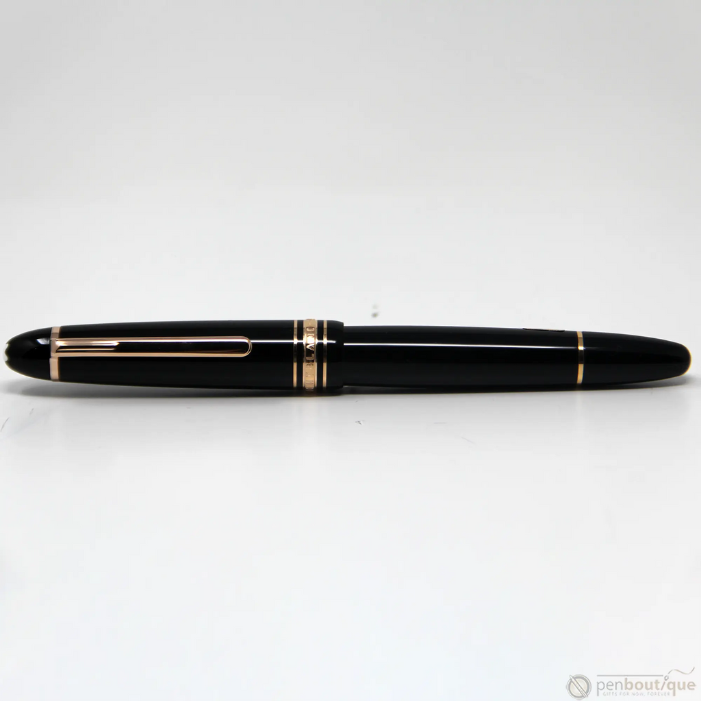 Montblanc Meisterstuck Fountain Pen - Black - Red Gold Trim - LeGrand Size ( 146)-Pen Boutique Ltd