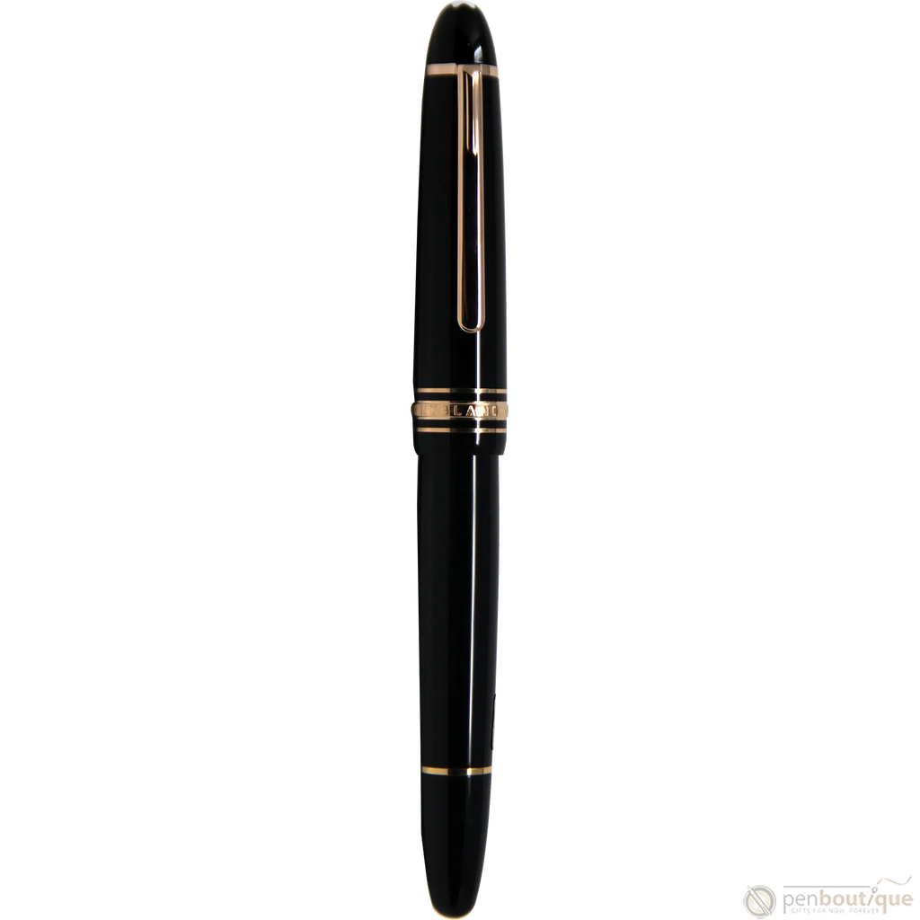 Montblanc Meisterstuck Fountain Pen - Black - Red Gold Trim - LeGrand Size ( 146)-Pen Boutique Ltd
