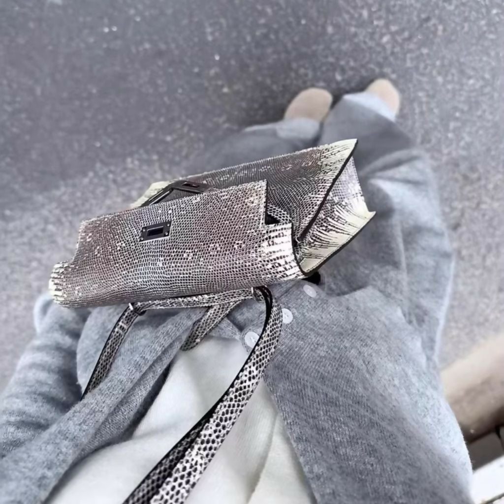 Rare Hermès Kelly Danse Lizard leather palladium hardware