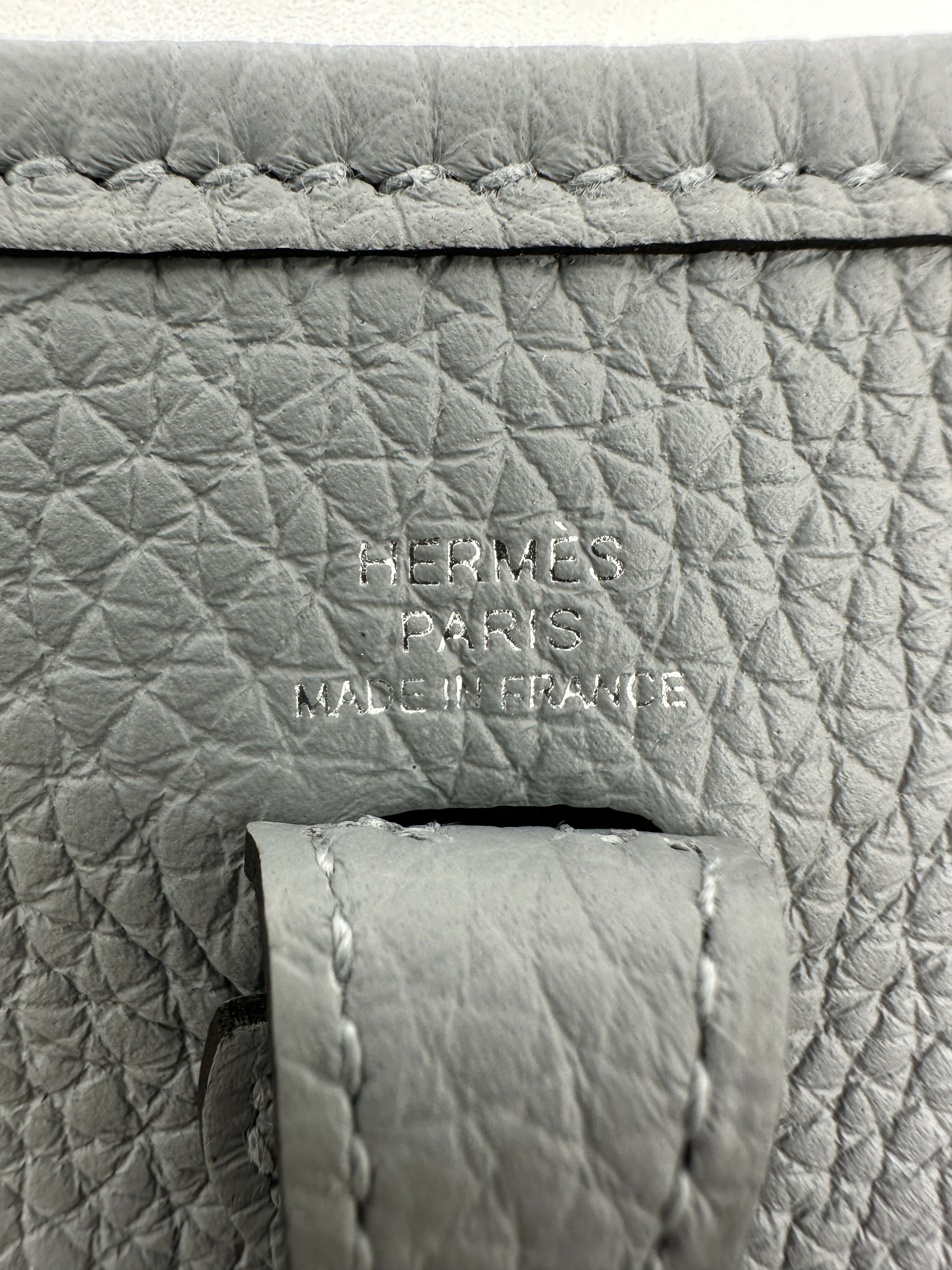 Hermes Mini Evelyne Clemence Gris Pantin PHW Stamp K 2025