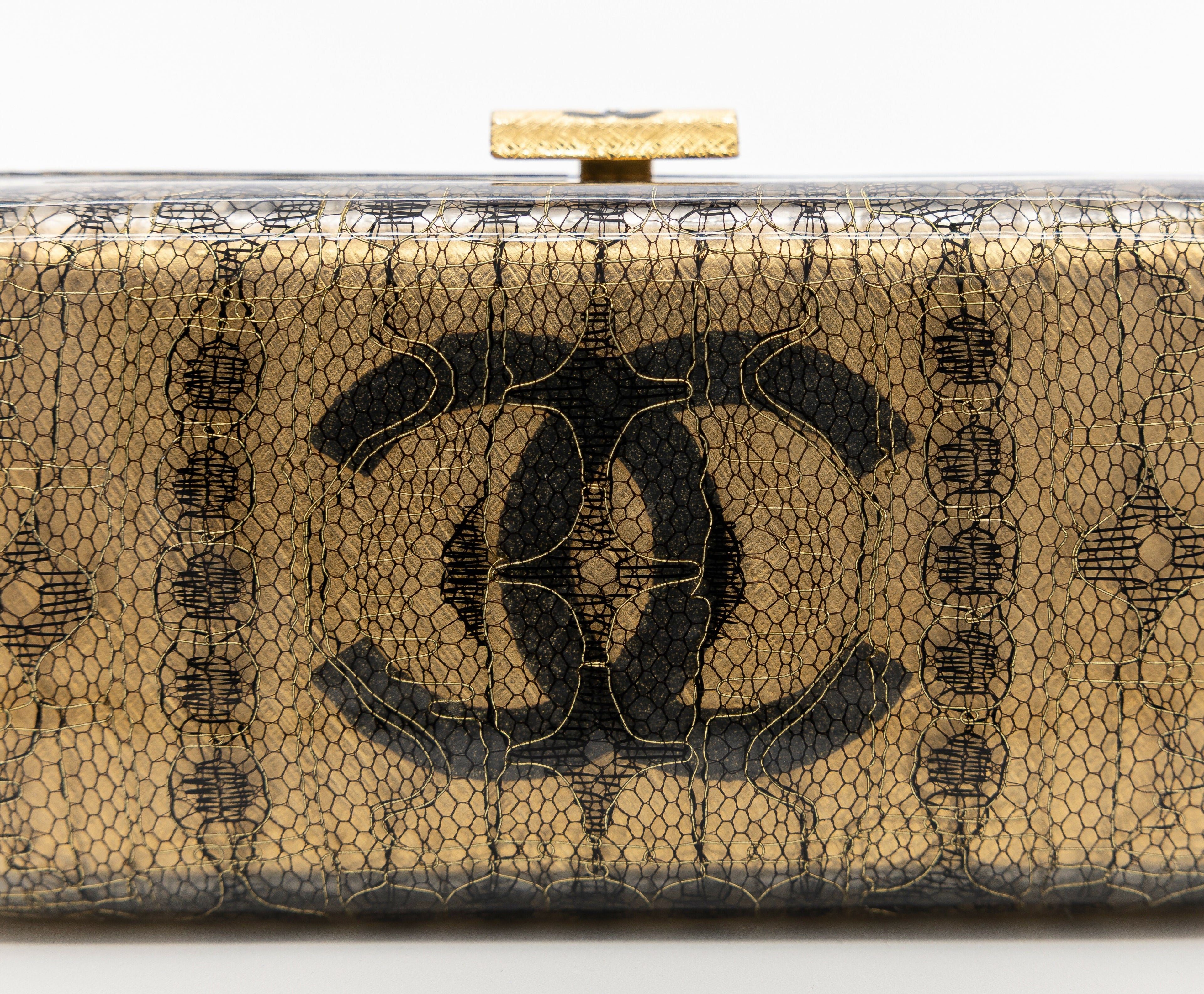 Chanel Vintage 2004-2005 Lace Gold Minaudière