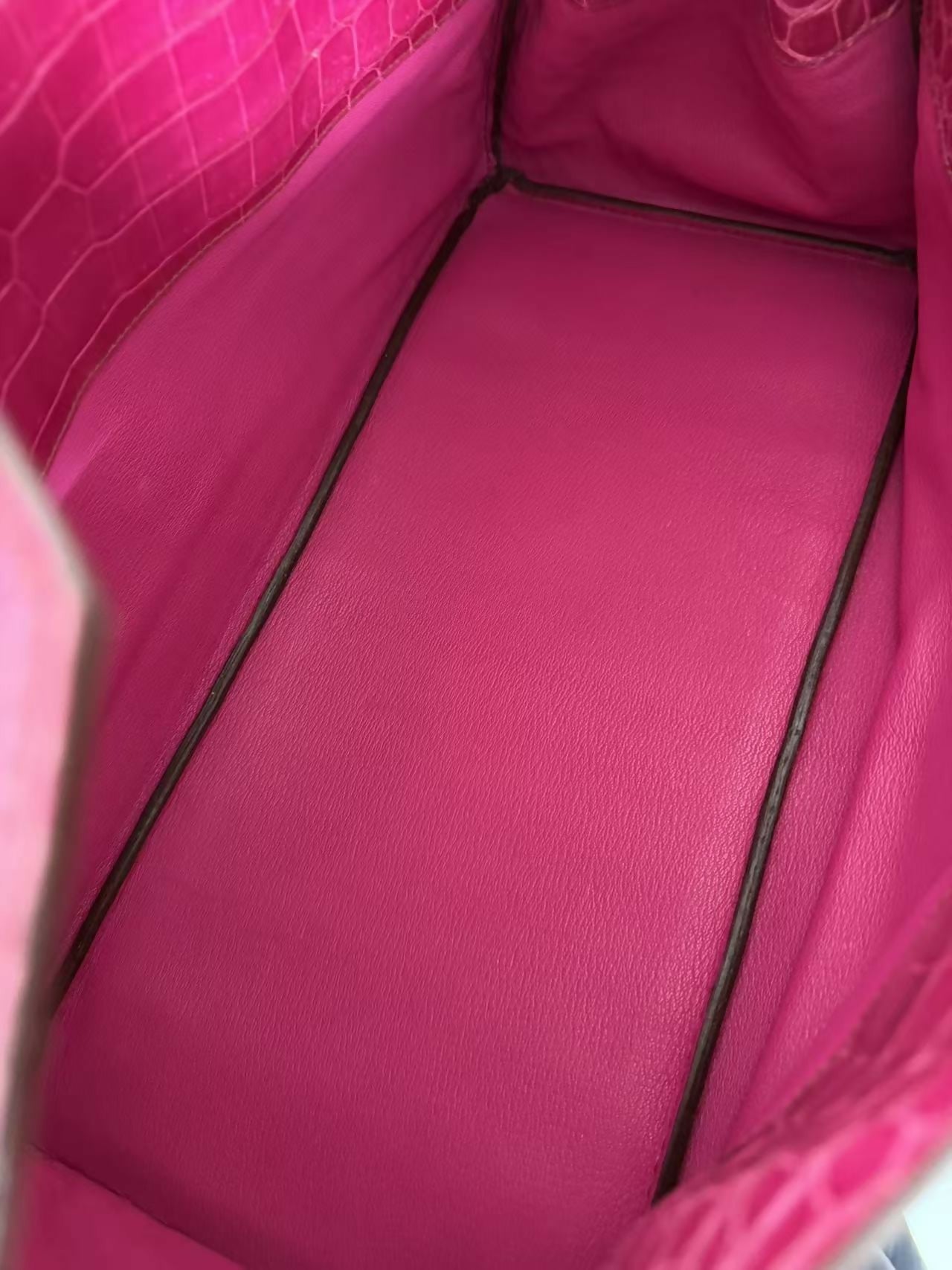 Hermes Birkin shoulder Rose Scheherazade Pink Crocodile Leather Palladium Hardware