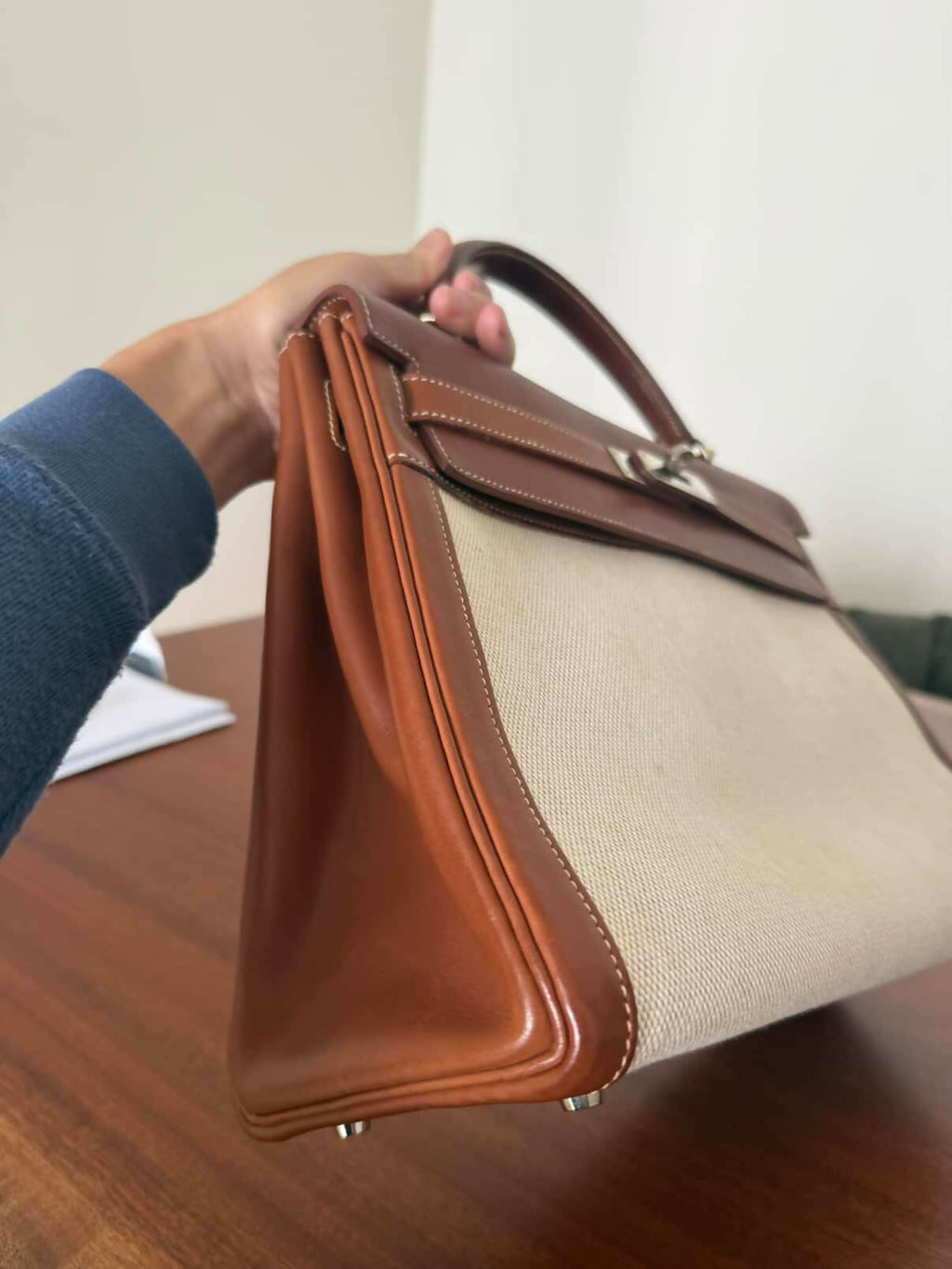 Hermes vintage Kelly 32 barenia x fabrics