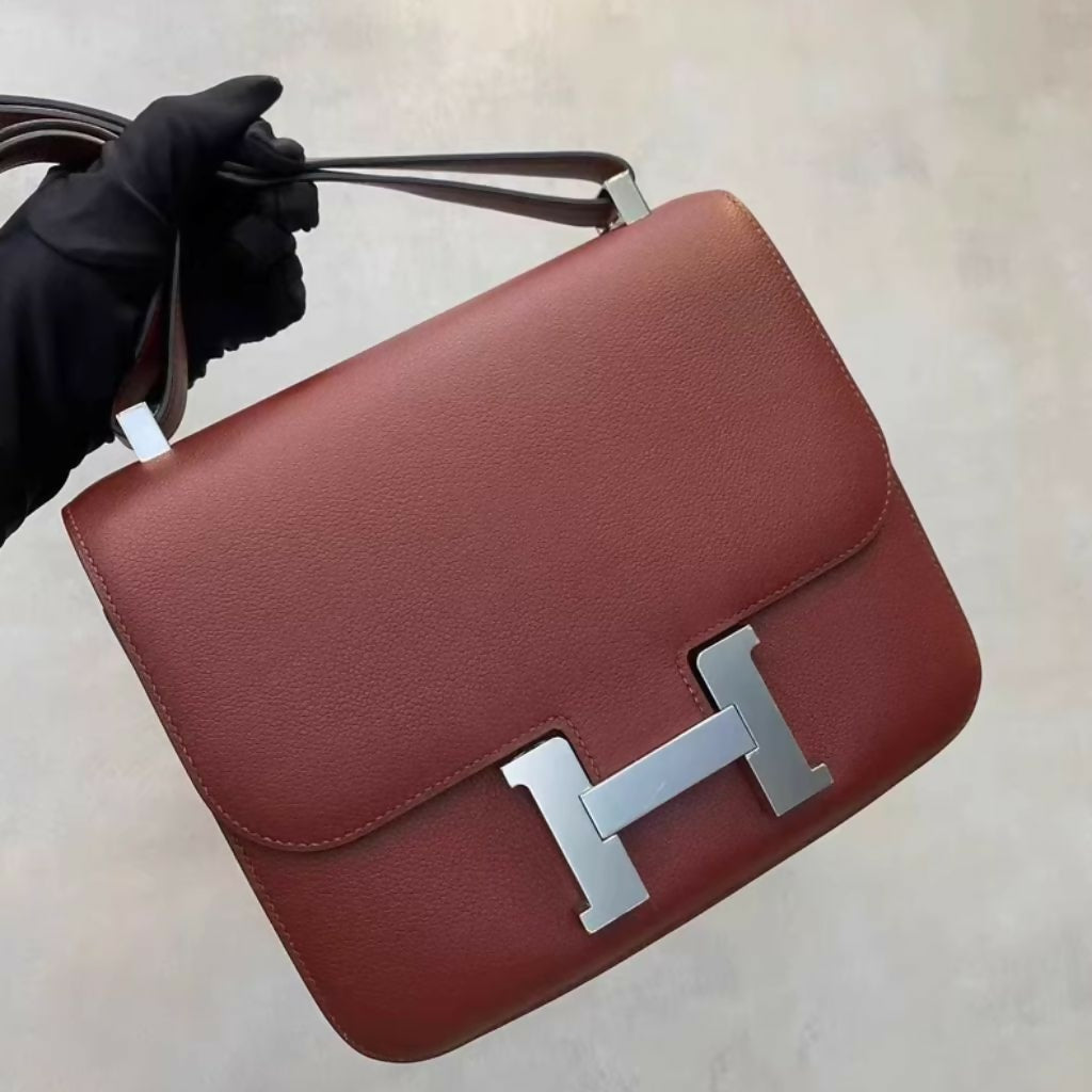 Hermes Constance 24 Bordeaux red Epsom leather palladium hardware