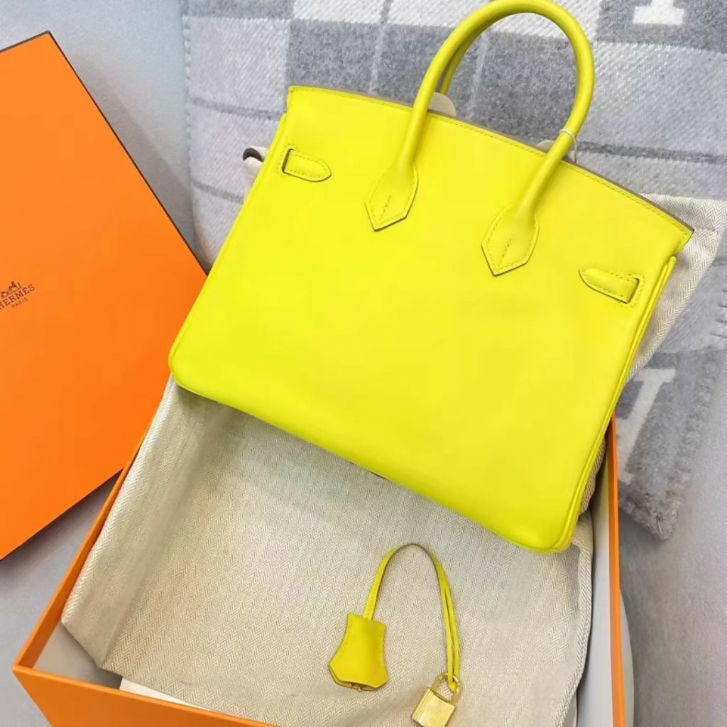 Hermes birkin 25 9R lime Swift Leather Gold hardware