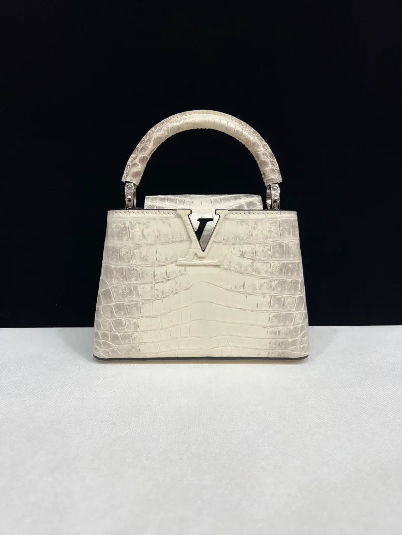 LV Louis Vuitton Capucines mini Himalayan crocodile leather