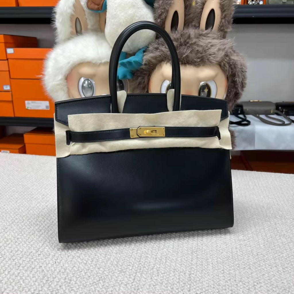 Hermès Birkin 30 Black Box Leather With Gold Hardware