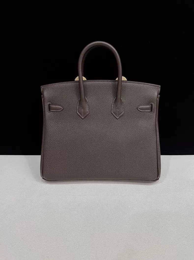 Hermes Birkin 25 maroon togo leather light gold hardware