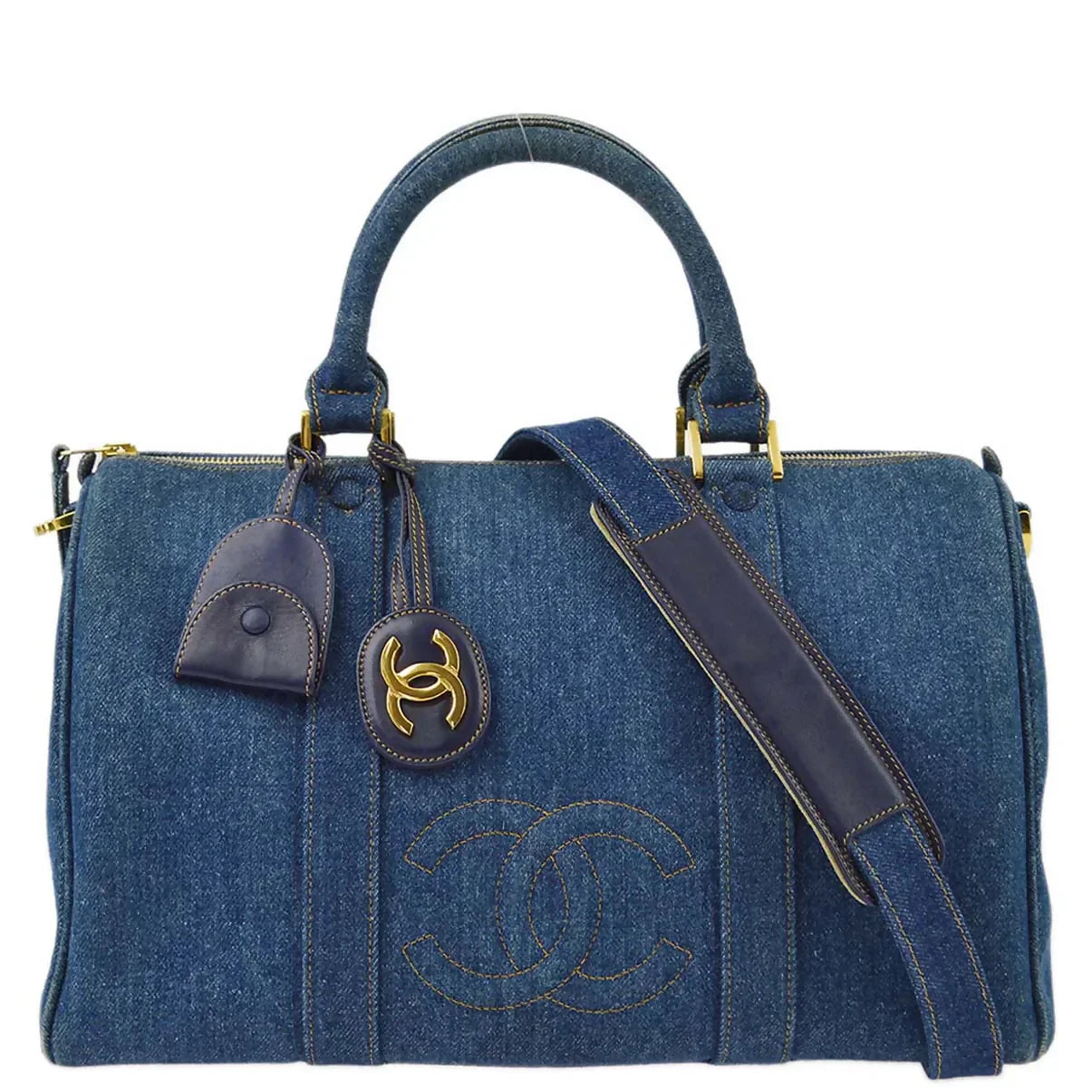 Chanel Vintage Denim Boston 35 Bag