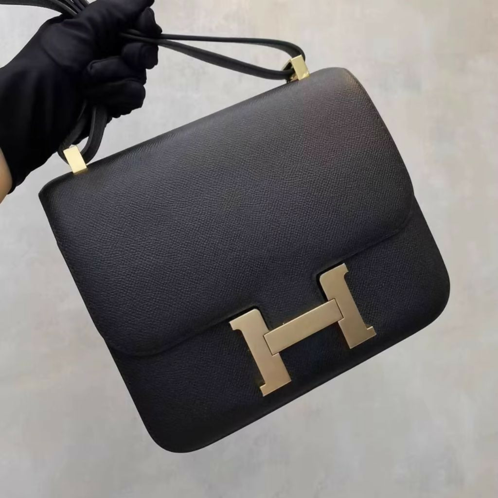 Hermes Constance 24 Black Epsom Leather Gold Hardware
