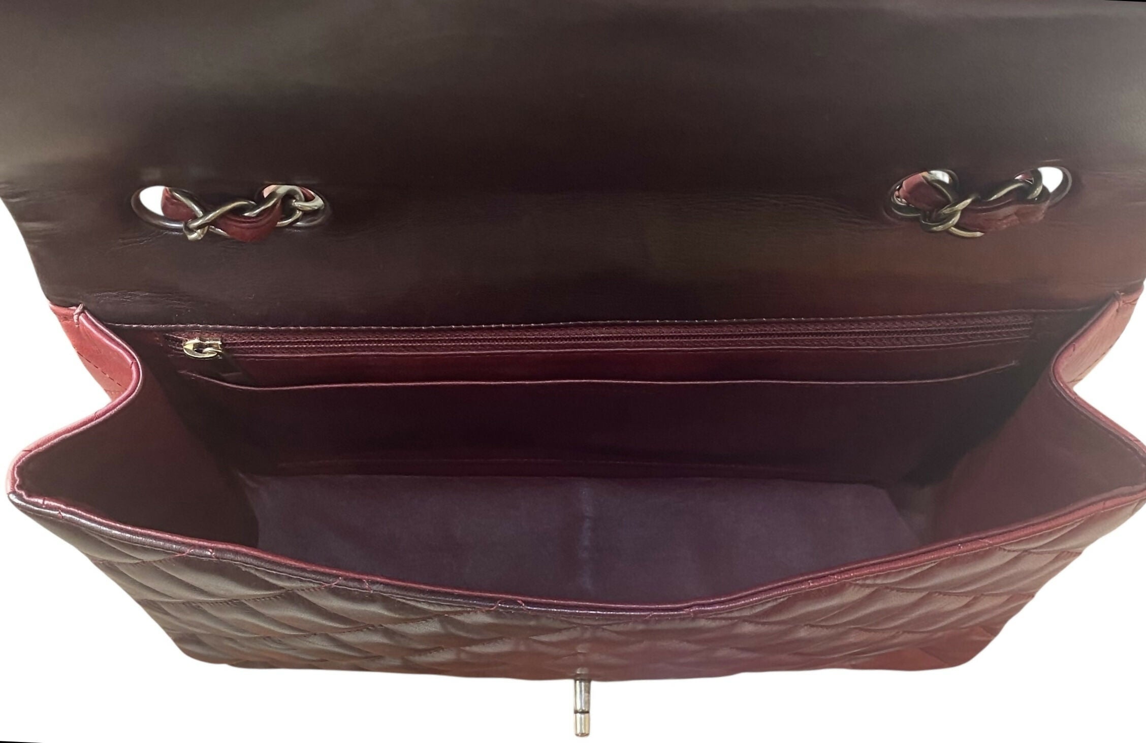 Chanel Ombre Degradé Pink Burgundy Quilted Leather Jumbo Classic Single Flap Bag