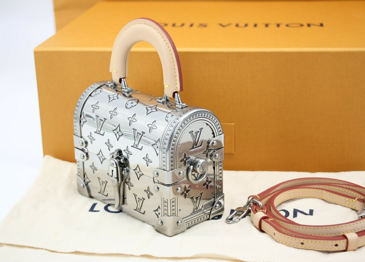 Louis Vuitton 2022 Metal Silver Monogram Mini Treasure Trunk
