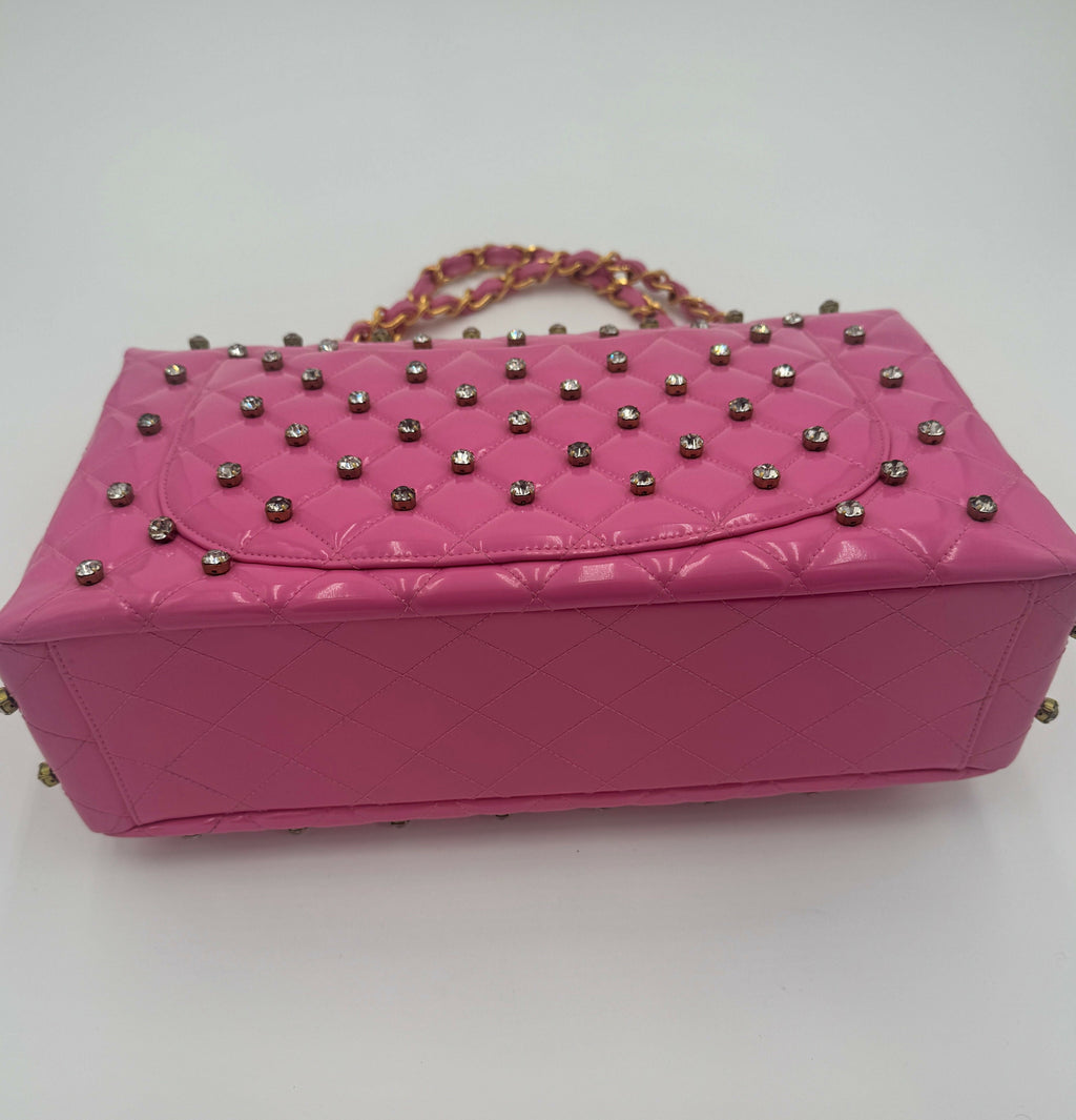 Chanel 1995 Spring/Summer Barbie Collection Pink Rhinestone Maxi Flap Bag