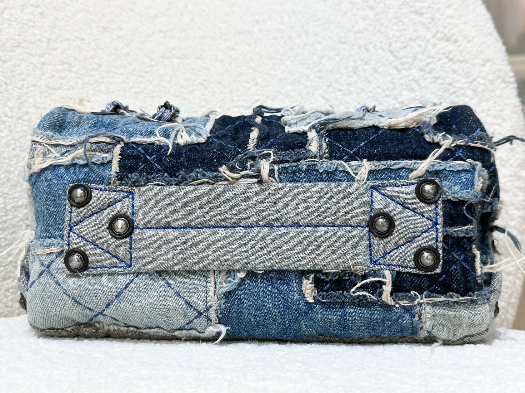 Chanel Paris-Dallas Flap Bag in Blue Patchwork Denim with Aged Silver Hardware (2014)