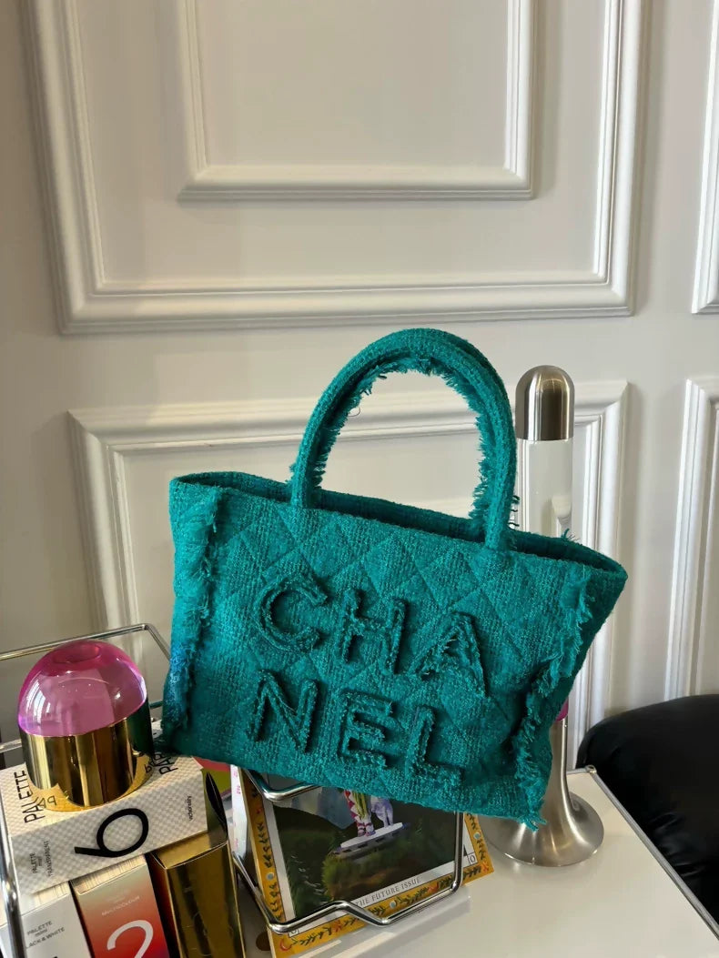 Chanel beach bag in turquoise color