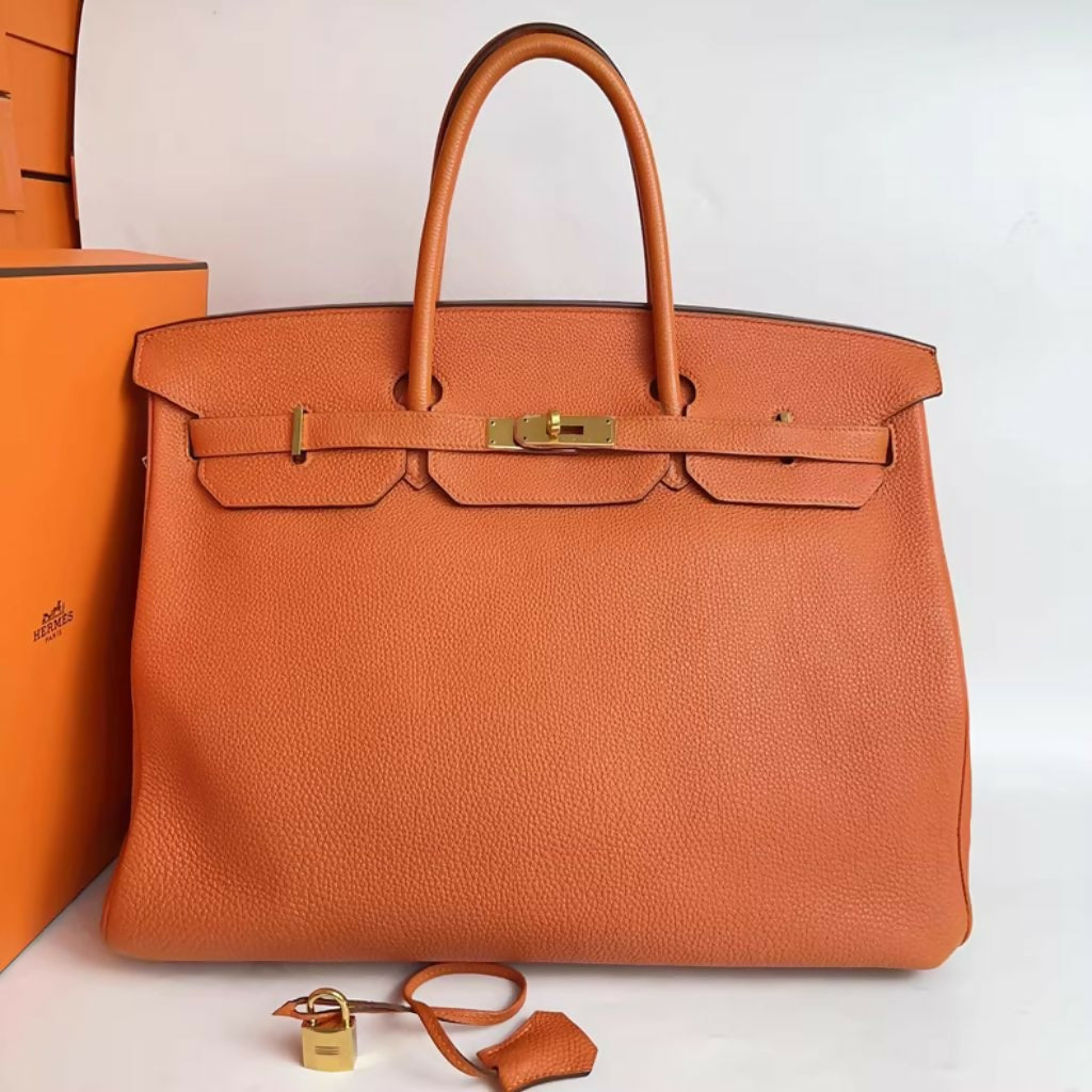 Hermès Birkin 40 Orange Togo Leather Gold Hardware