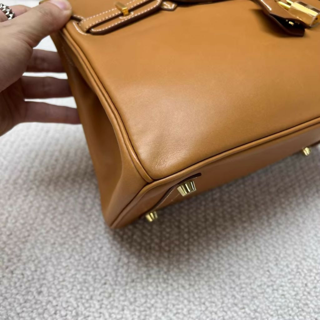 Hermès Birkin 25 Fauve Barenia Smooth Leather Gold Hardware