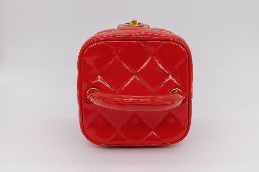 Chanel 1995 Spring/Summer Barbie Collection Chanel Red Patent Top Handle Vanity Bag