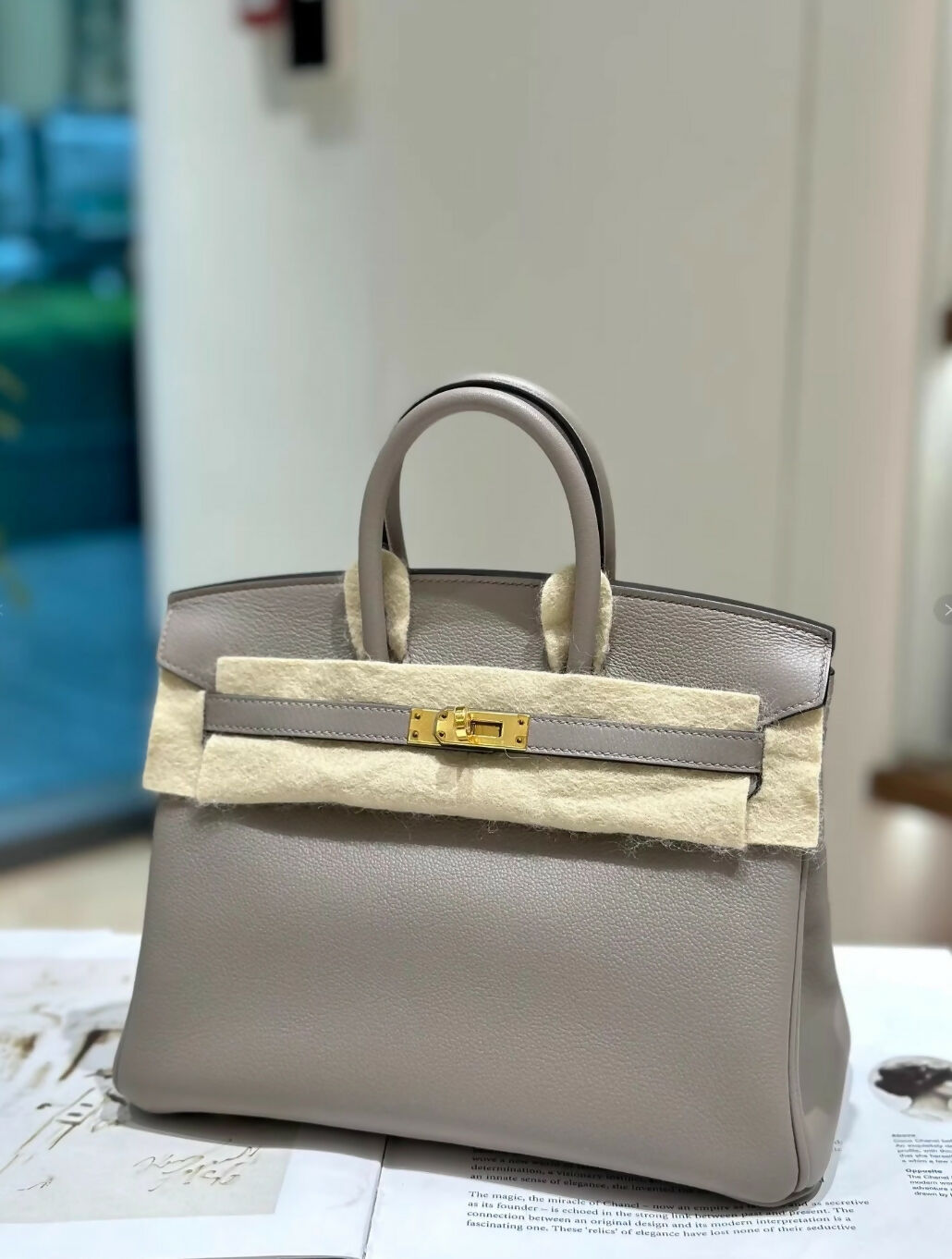 Hermes Birkin 25 M8 Gris Asphalt Gold Hardware