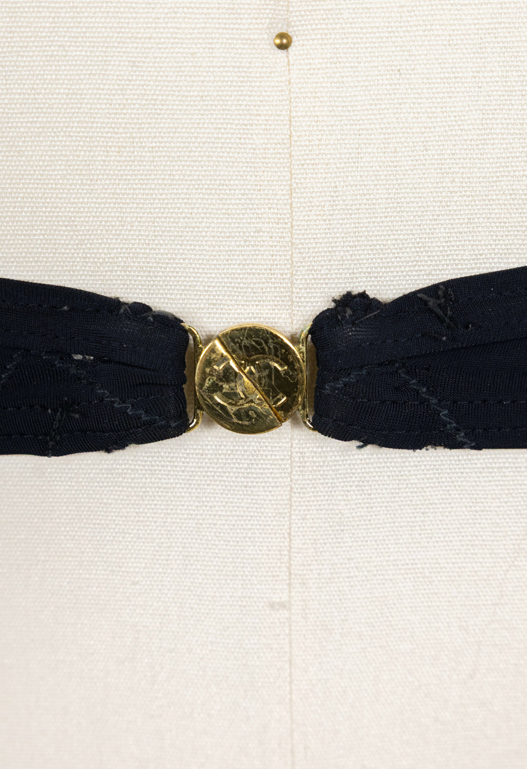 Chanel 1994 Cruise Vintage Black Logo Quilted Bikini