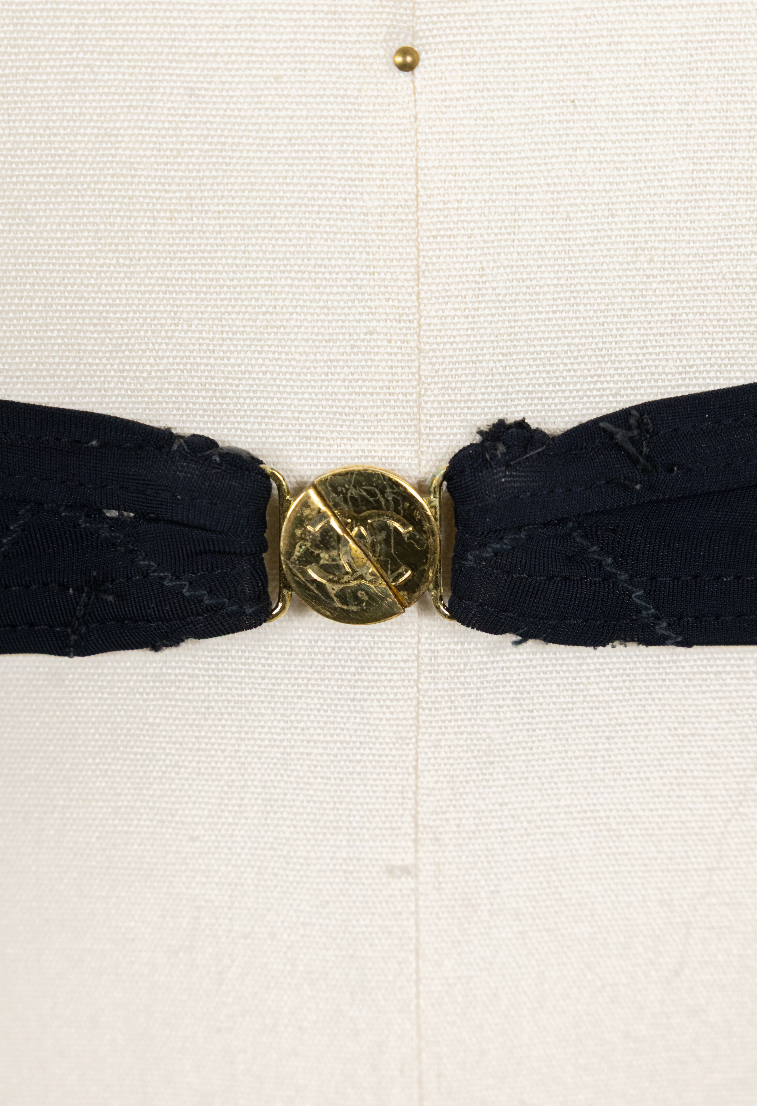 Chanel 1994 Cruise Vintage Black Logo Quilted Bikini