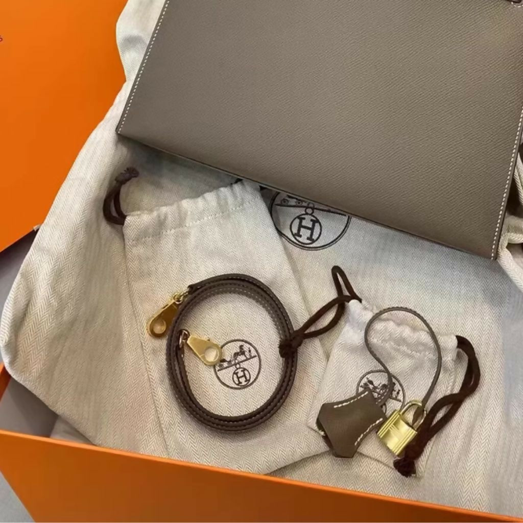 Hermes kelly 28 etoupe Epsom leather gold hardware