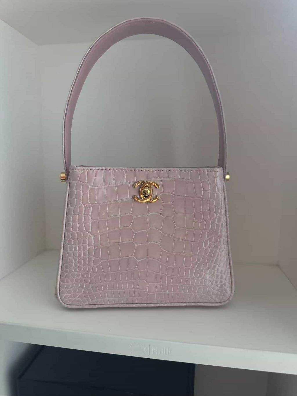 Chanel Vintage Crocodile Top Handle Mini Flap Bag
