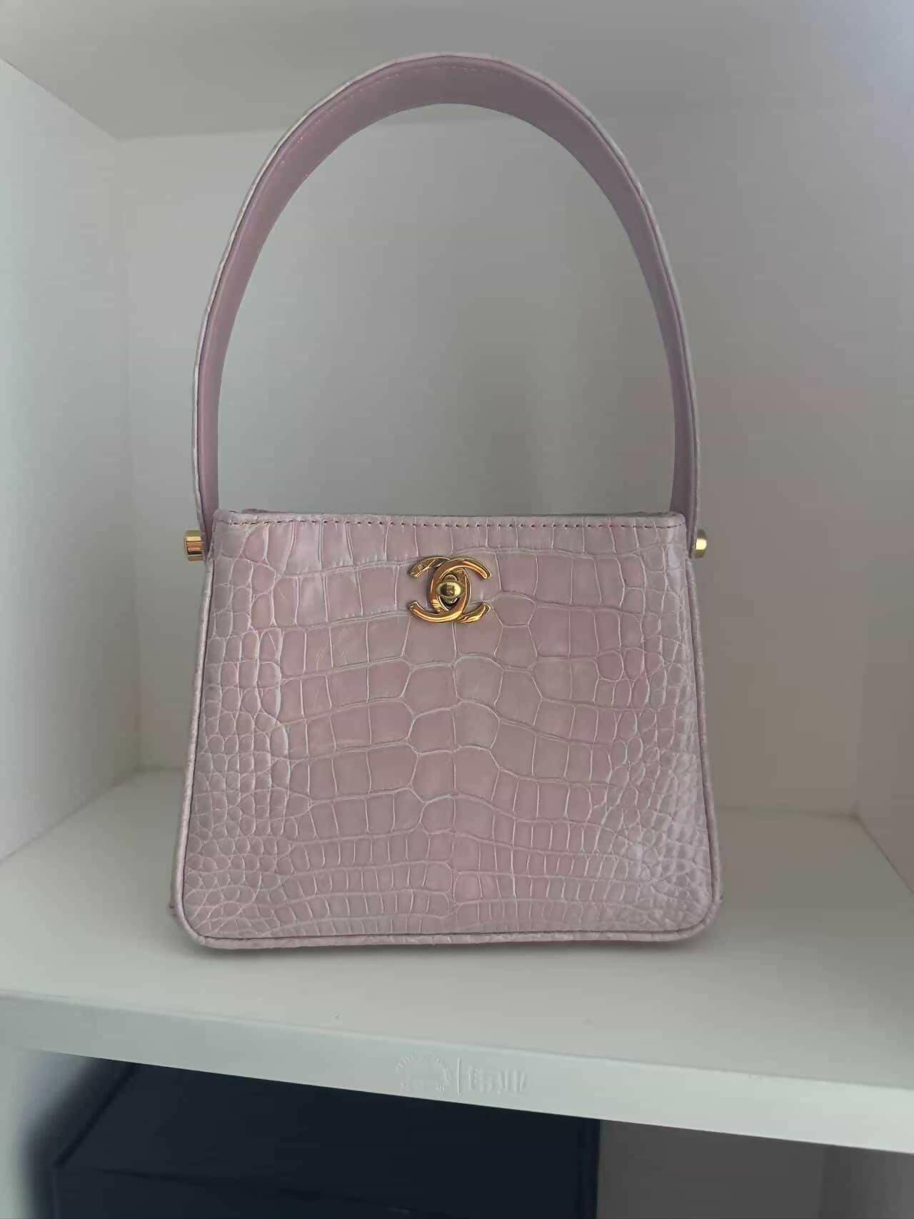 Chanel Vintage Crocodile Top Handle Mini Flap Bag