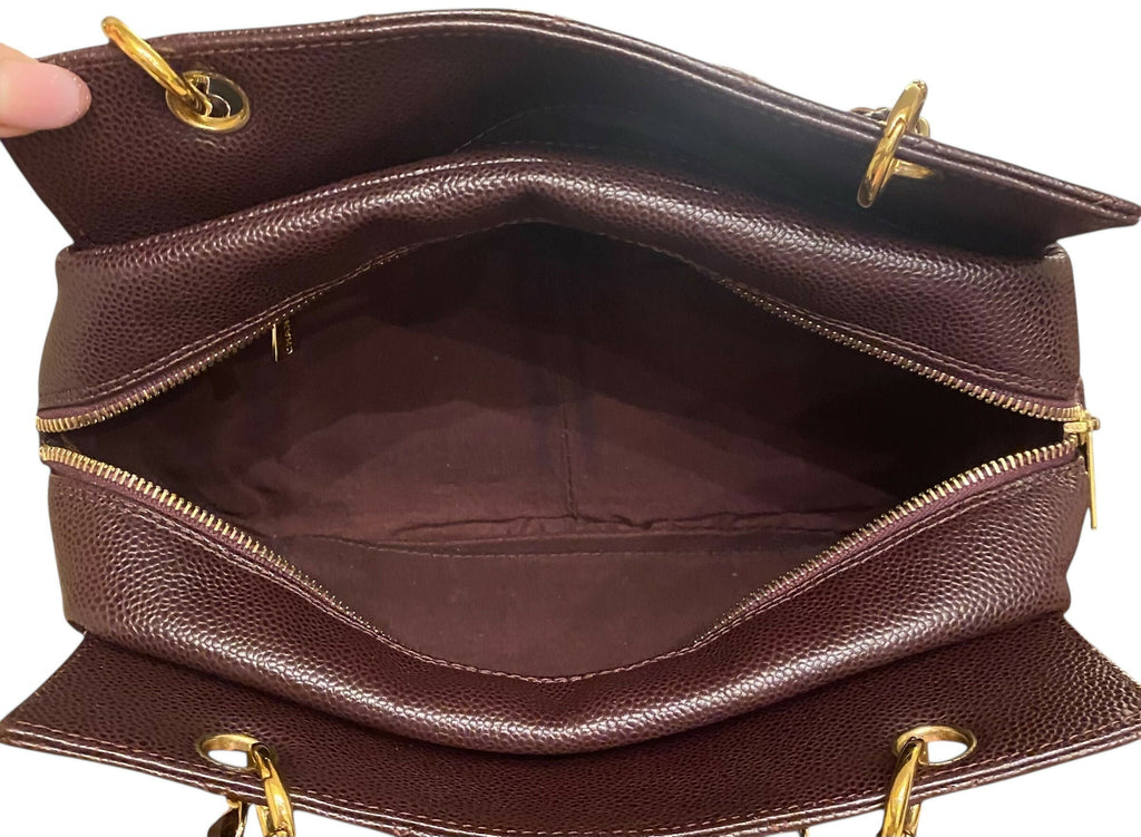 Chanel PPT Dark Chocolate Brown Quilted Caviar Leather Petite Timeless Shopping Tote Bag GHW