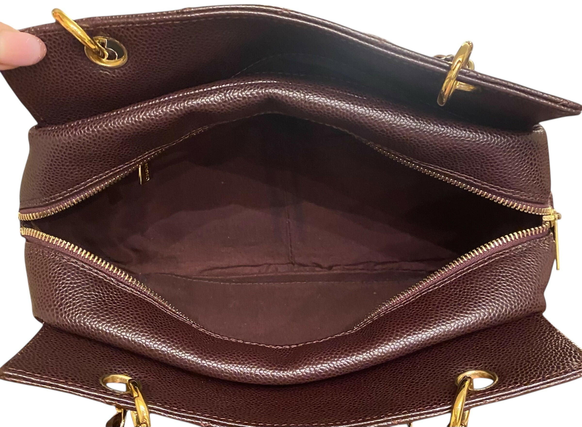 Chanel PPT Dark Chocolate Brown Quilted Caviar Leather Petite Timeless Shopping Tote Bag GHW