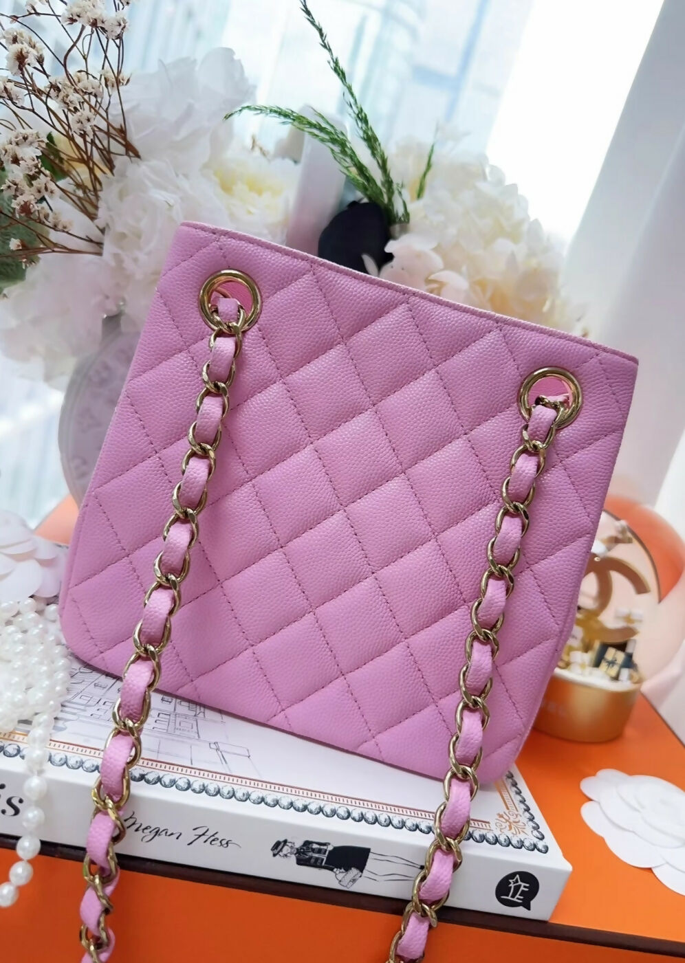 Chanel 23P pink mini tote chain bag