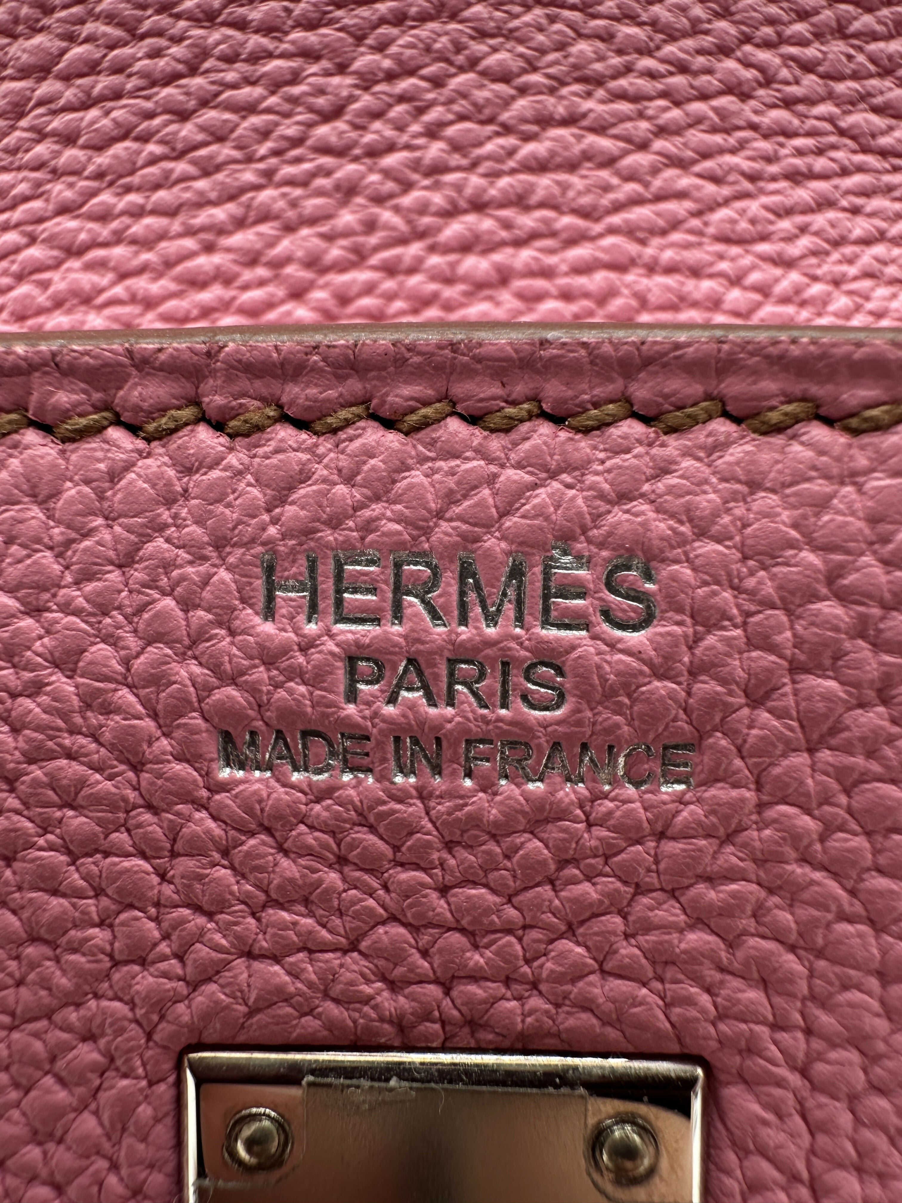 Hermes Preloved Like New Birkin 25 Bubblegum PHW Stamp [N]