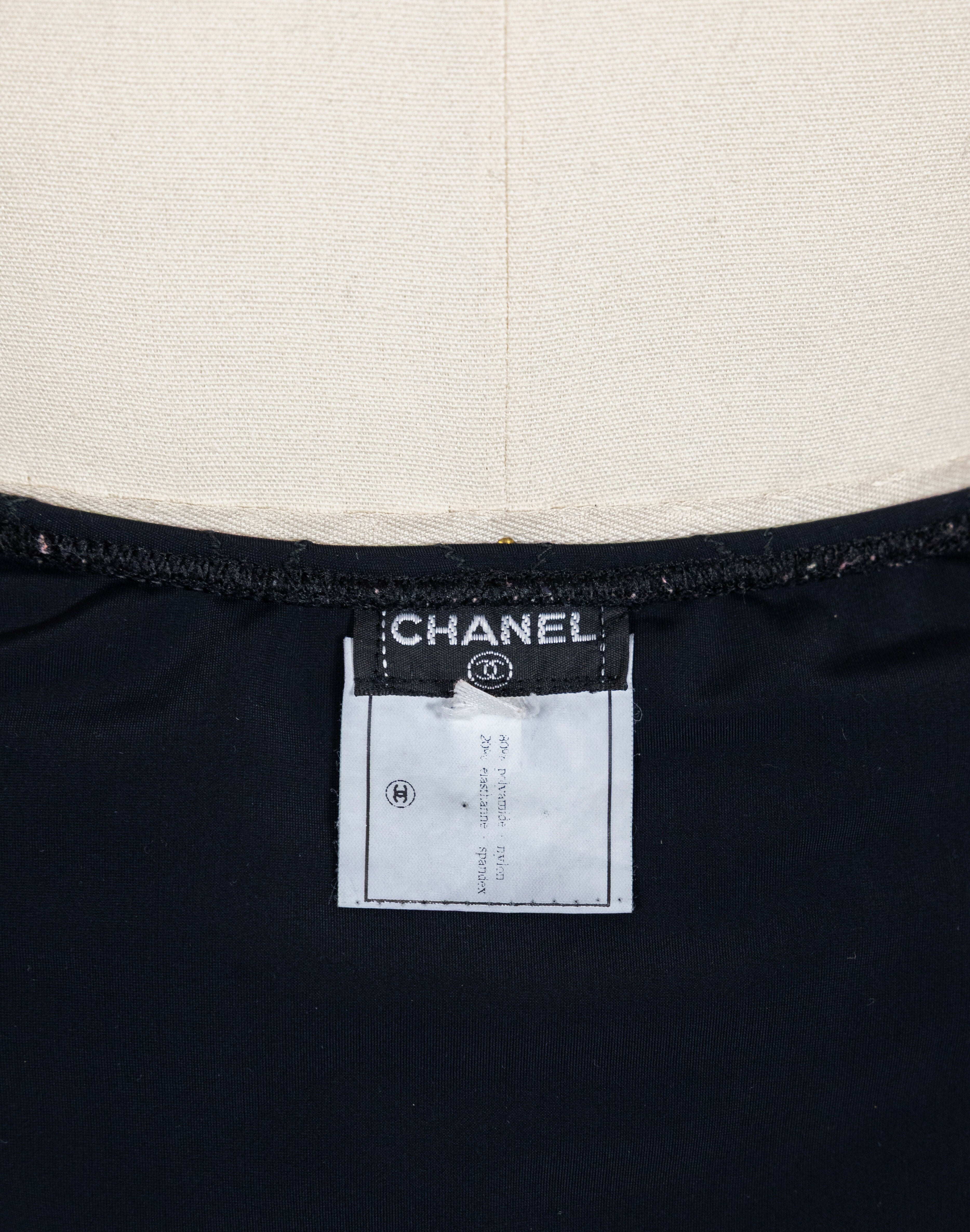 Chanel 1994 Cruise Vintage Black Logo Quilted Bikini