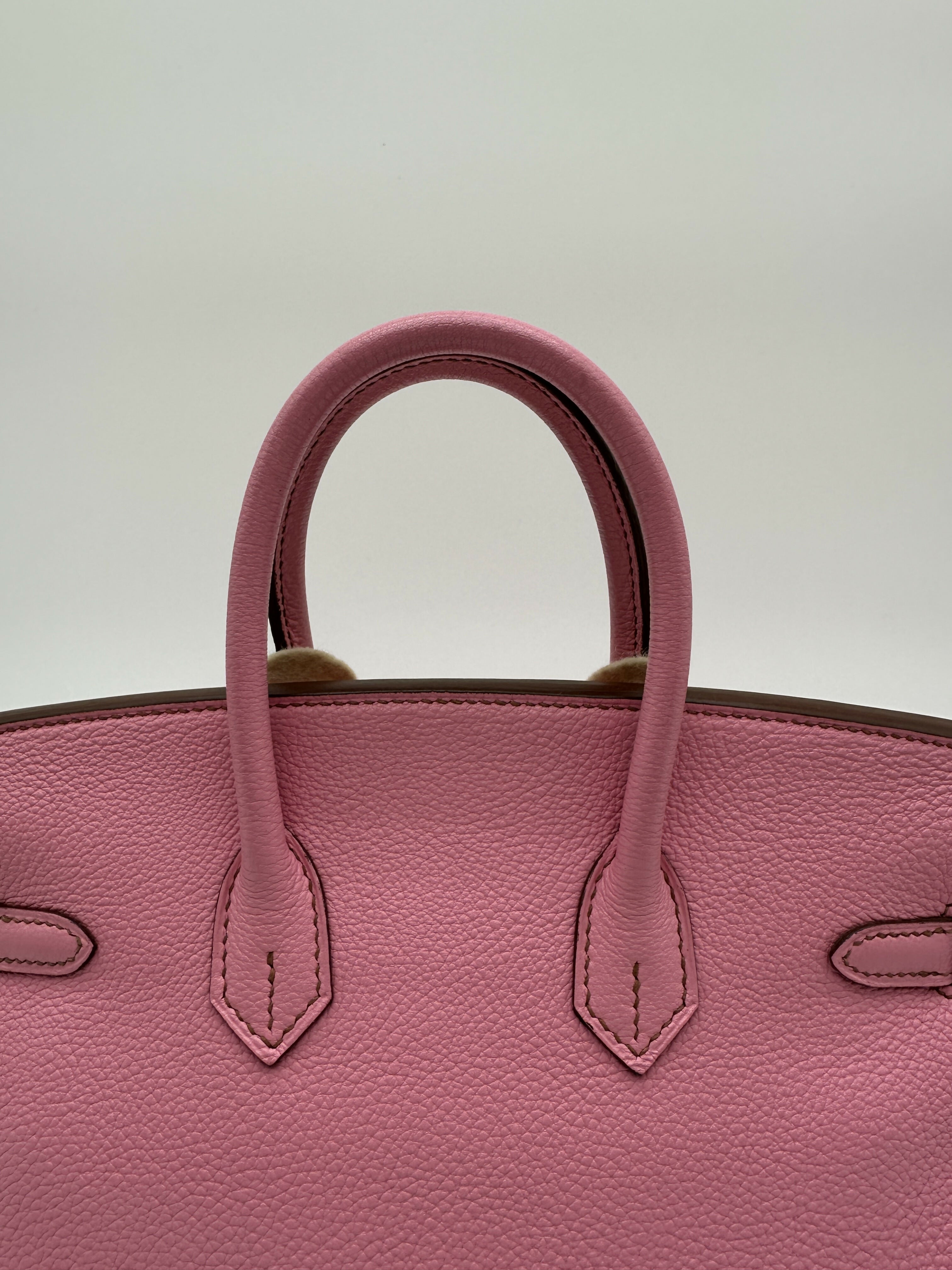 Hermes Preloved Like New Birkin 25 Bubblegum PHW Stamp [N]