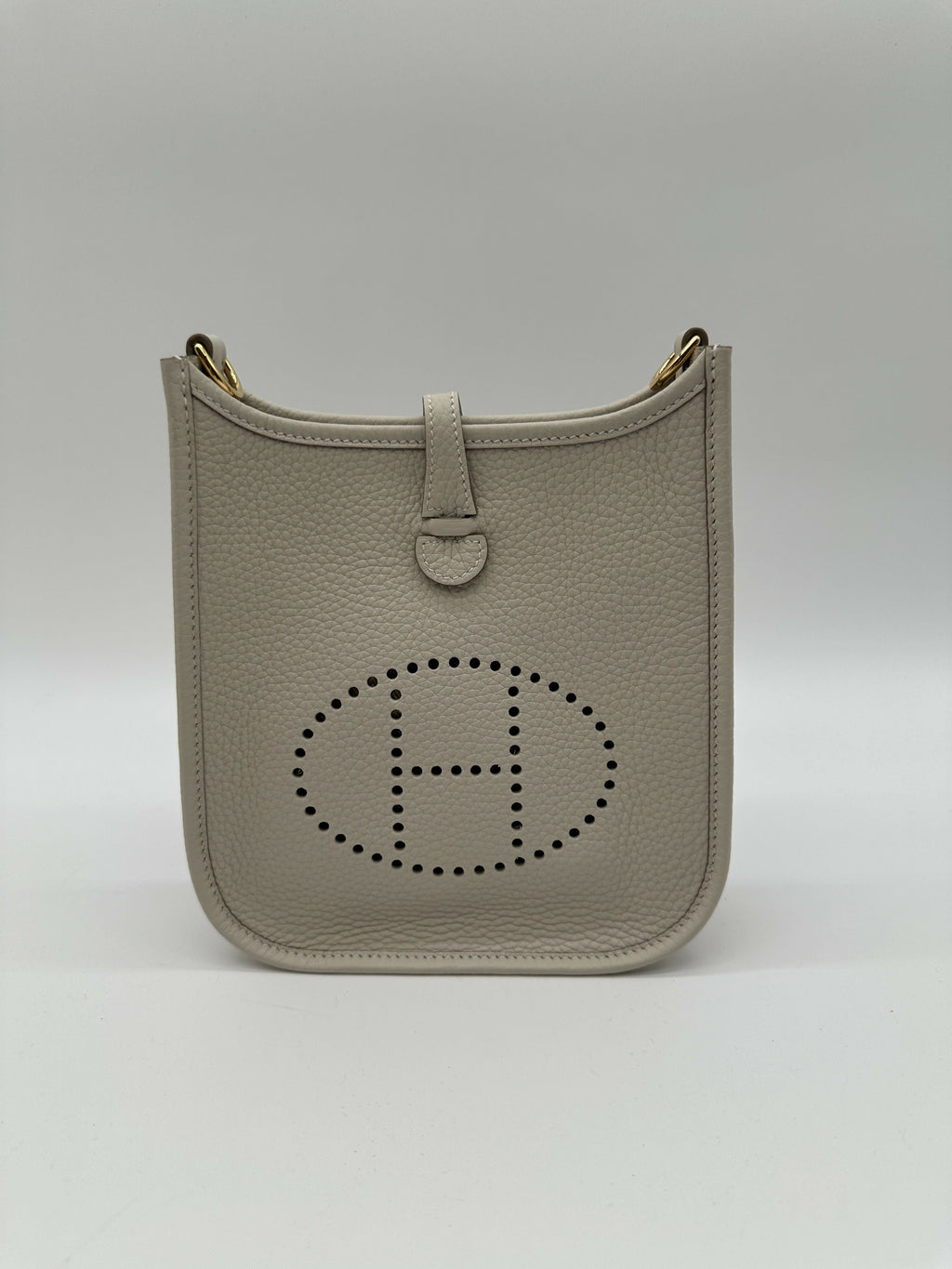 Hermes Mini Evelyne Clemence Craie GHW Stamp K 2025
