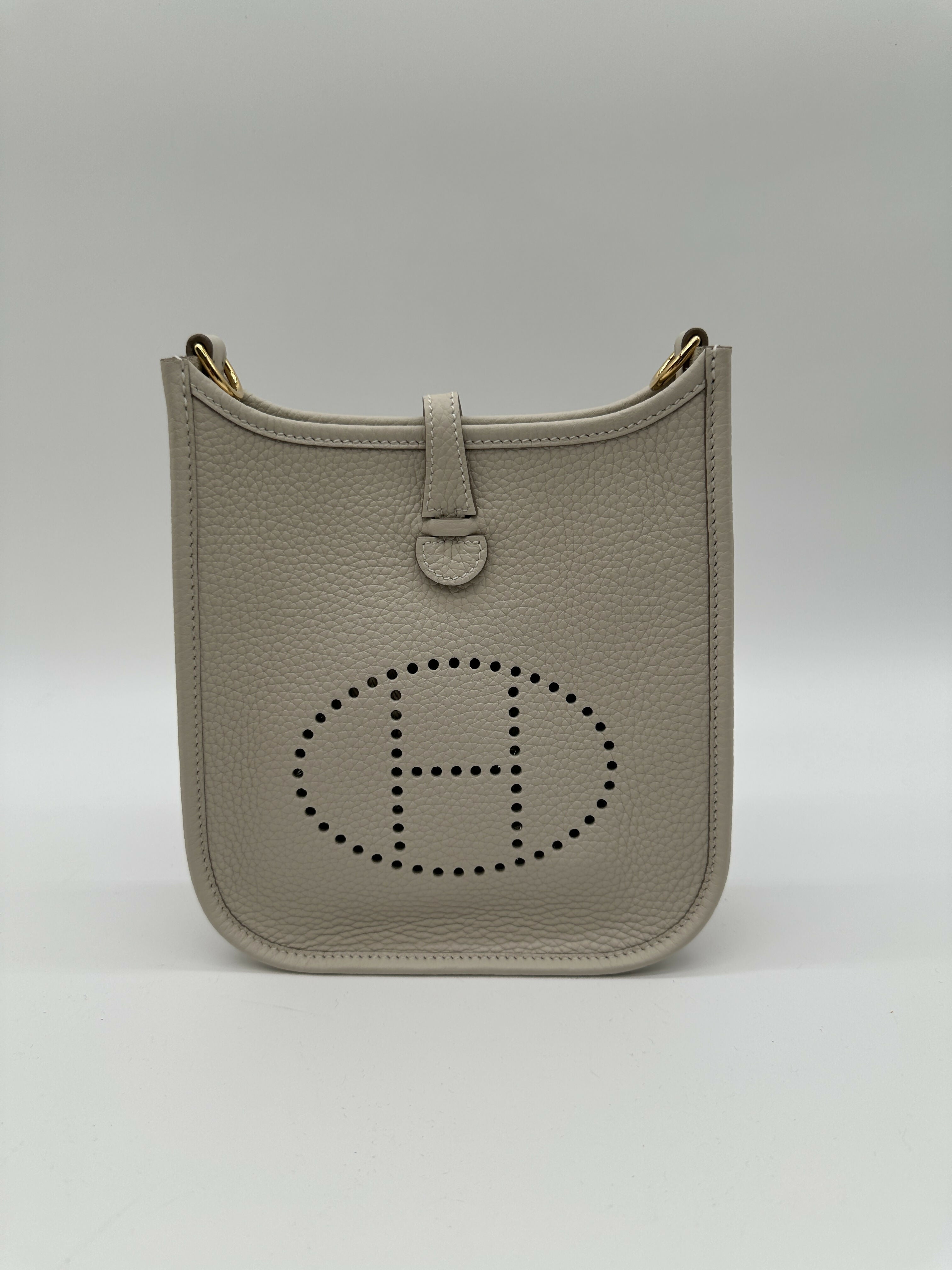Hermes Mini Evelyne Clemence Craie GHW Stamp K 2025